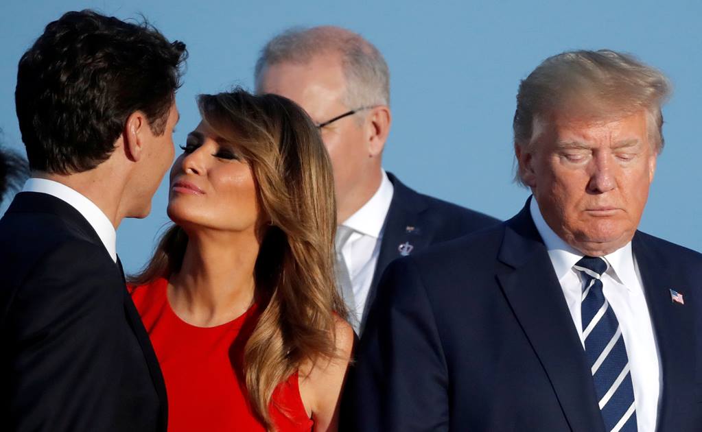 Melania Trump a punto de besar a... ¿Justin Trudeau? 