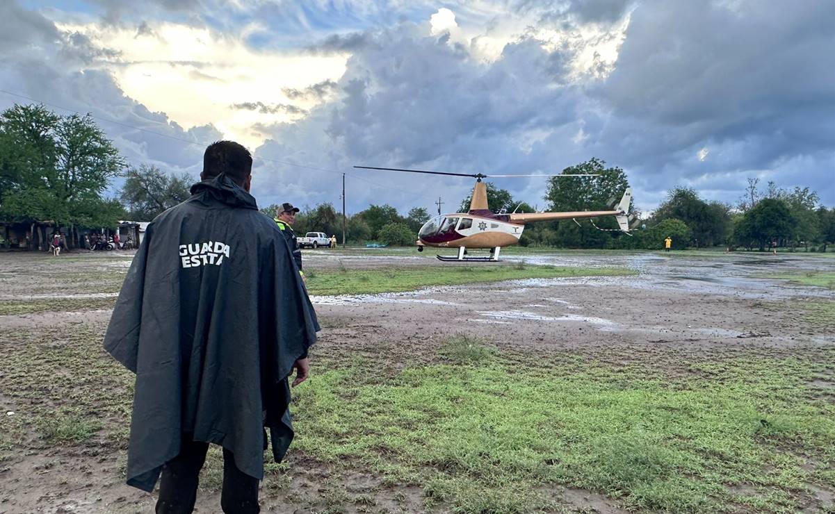 Reportan rescate aéreo de afectados por las lluvias en Tamaulipas