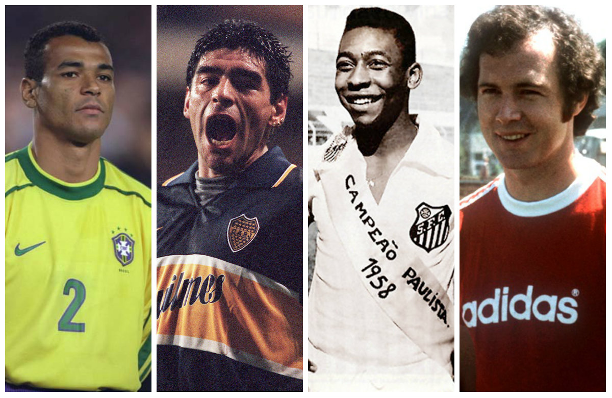 Once de leyenda Mundiales de fútbol: pelé, Maradona y Zidane