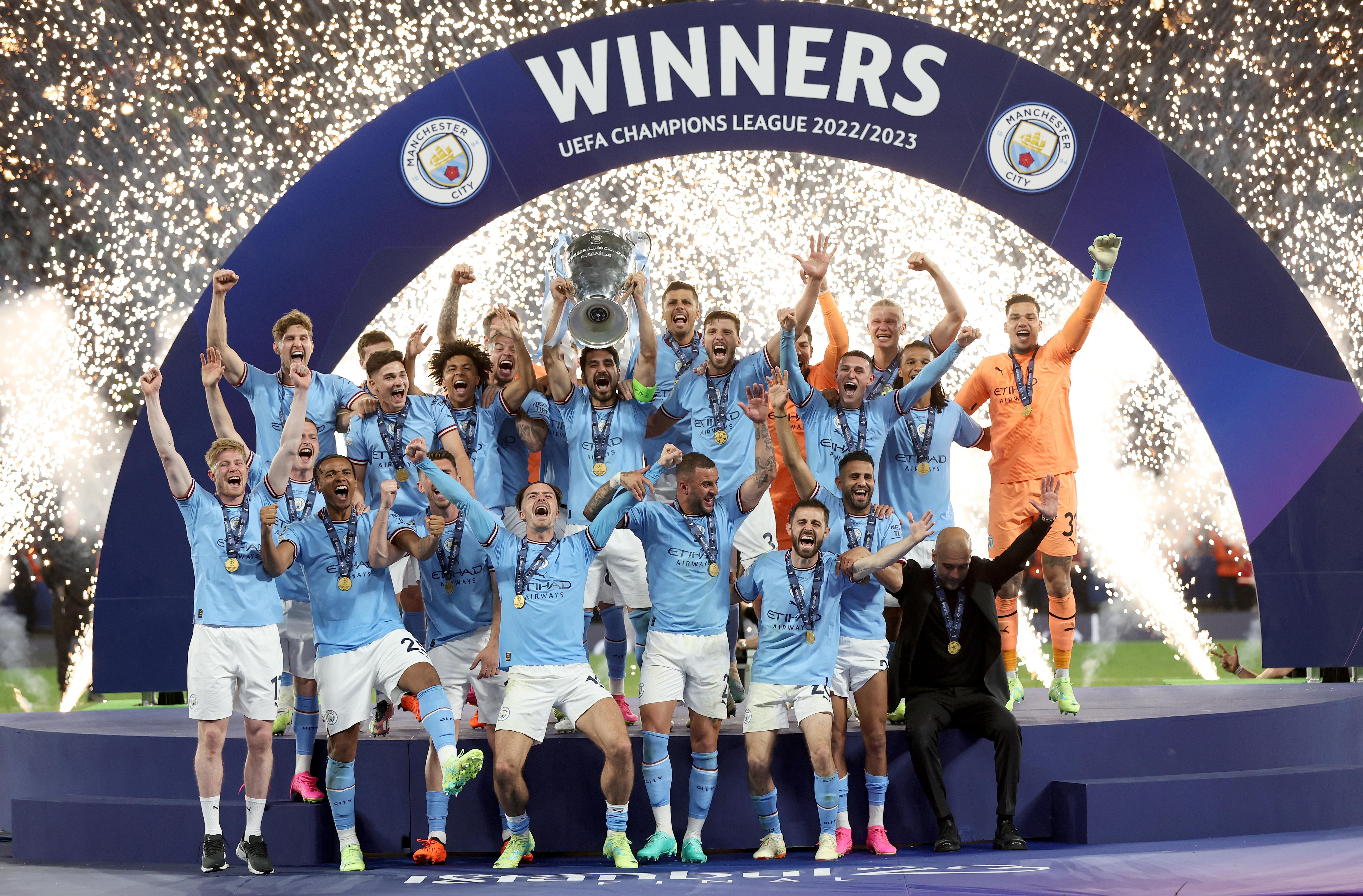 Manchester City comemora título da Champions League: assista ao