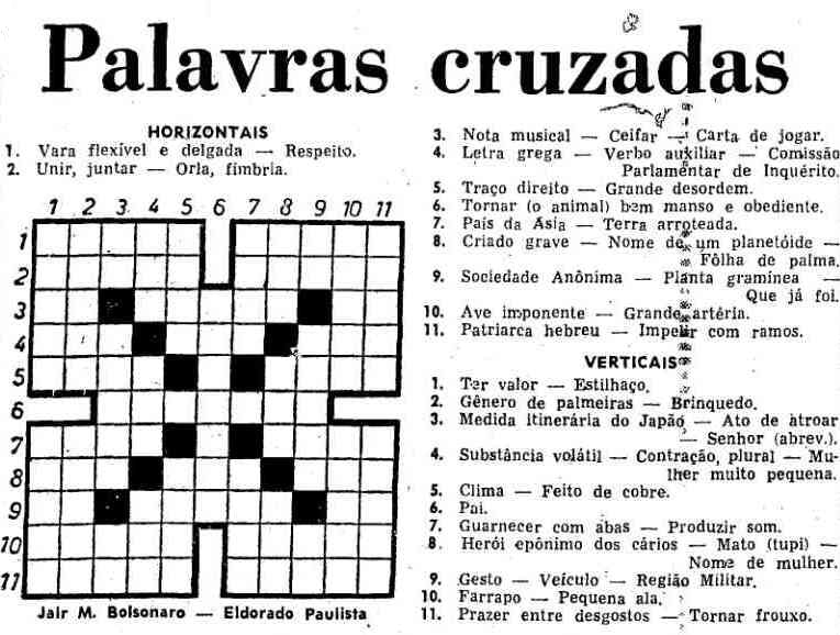 Palavras cruzadas