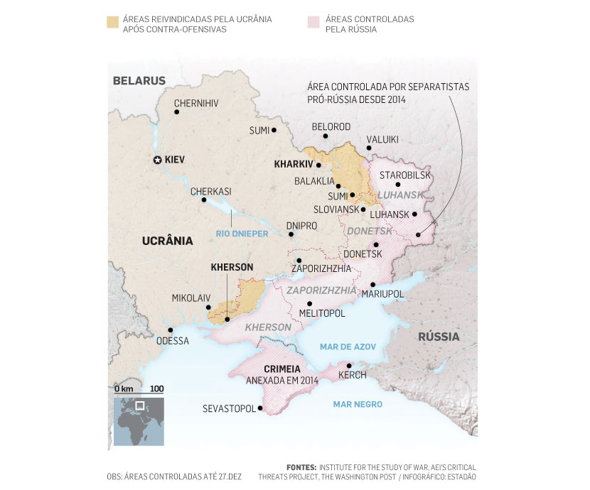 Nova Geografia on X: Mapa - Áreas em disputa no Leste da Ucrânia.    / X