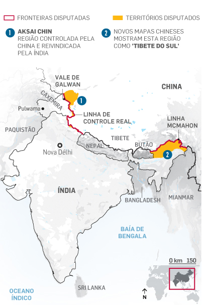 Nova Deli protesta contra mapa chinês que reivindica território indiano