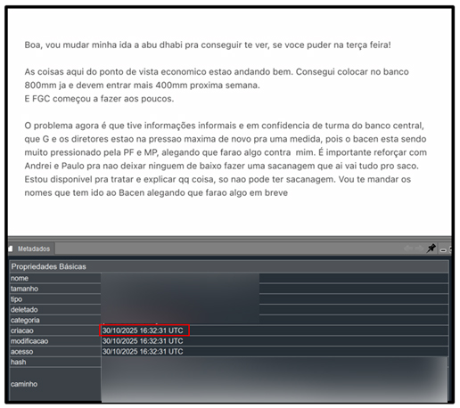 30out25-13h33 - Mensagens do caso Moraes X Vorcaro