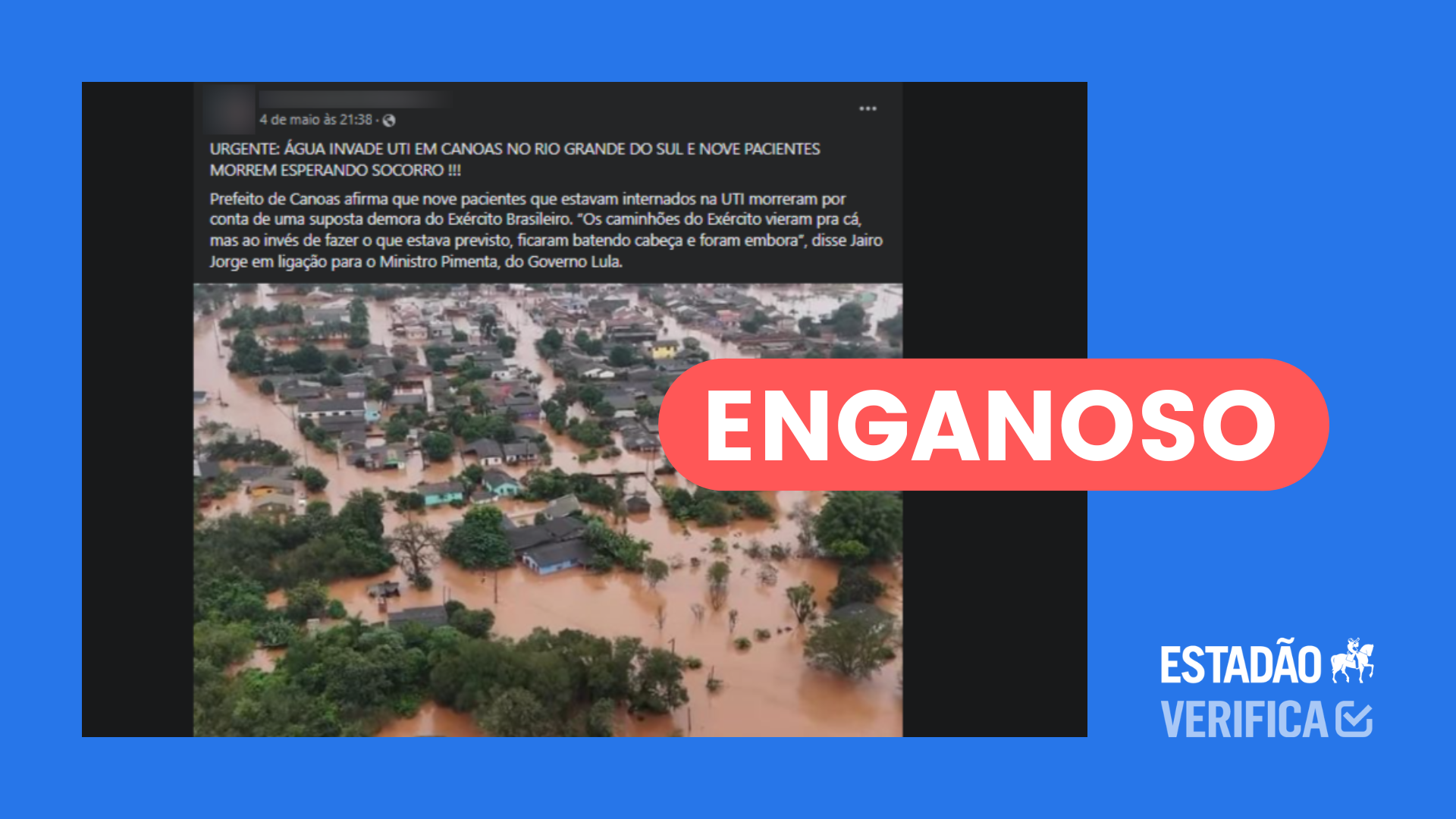 Postagens aumentam número de mortes em UTI de hospital em Canoas (RS) após  inundação - Estadão