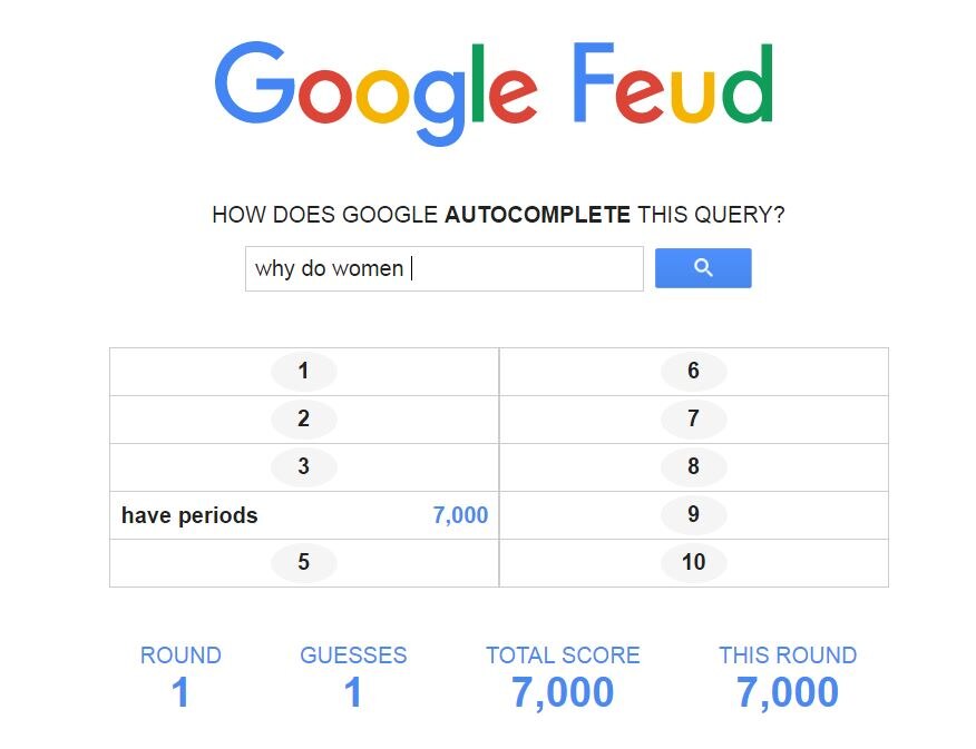 Adivinhe as pesquisas do Google!