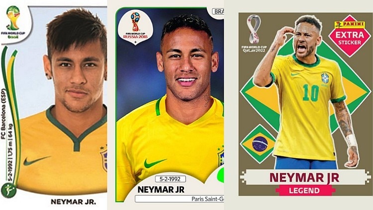 7 Figurinhas Extra Neymar Bordo Copa 2022 Rara Legend Qatar