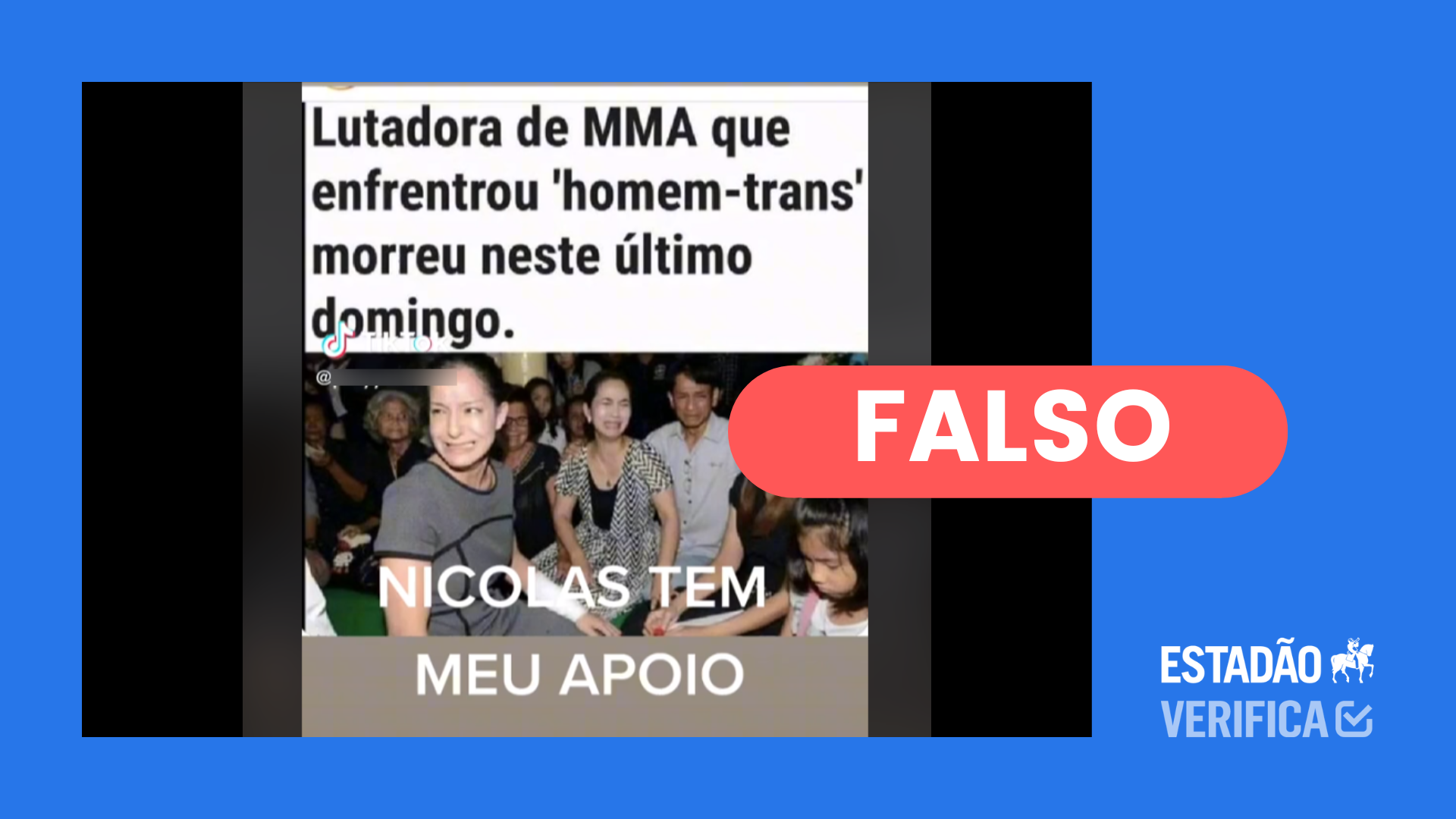 É falso que foto mostre pessoas chorando por lutadora morta por um  competidor trans - Estadão