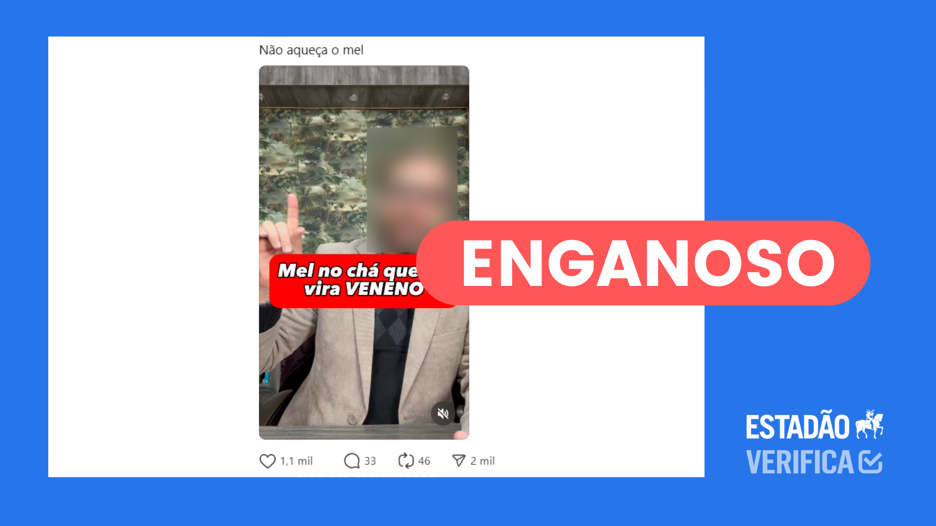 Aquecer mel no chá não torna produto 'veneno' para consumo humano,  diferentemente do que diz vídeo