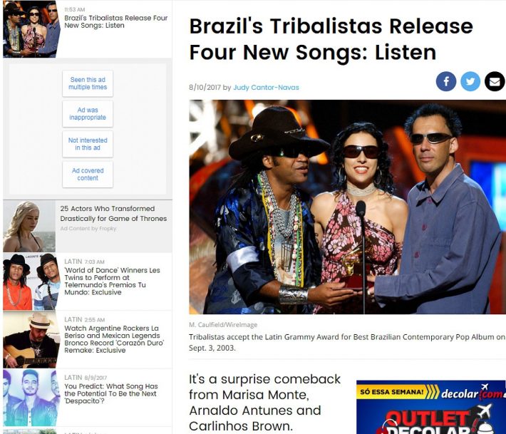 Brazil's Tribalistas Release Four New Songs: Listen