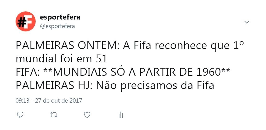 Palmeiras não tem Mundial? Fifa reconhece títulos de 1960 a 2004 e