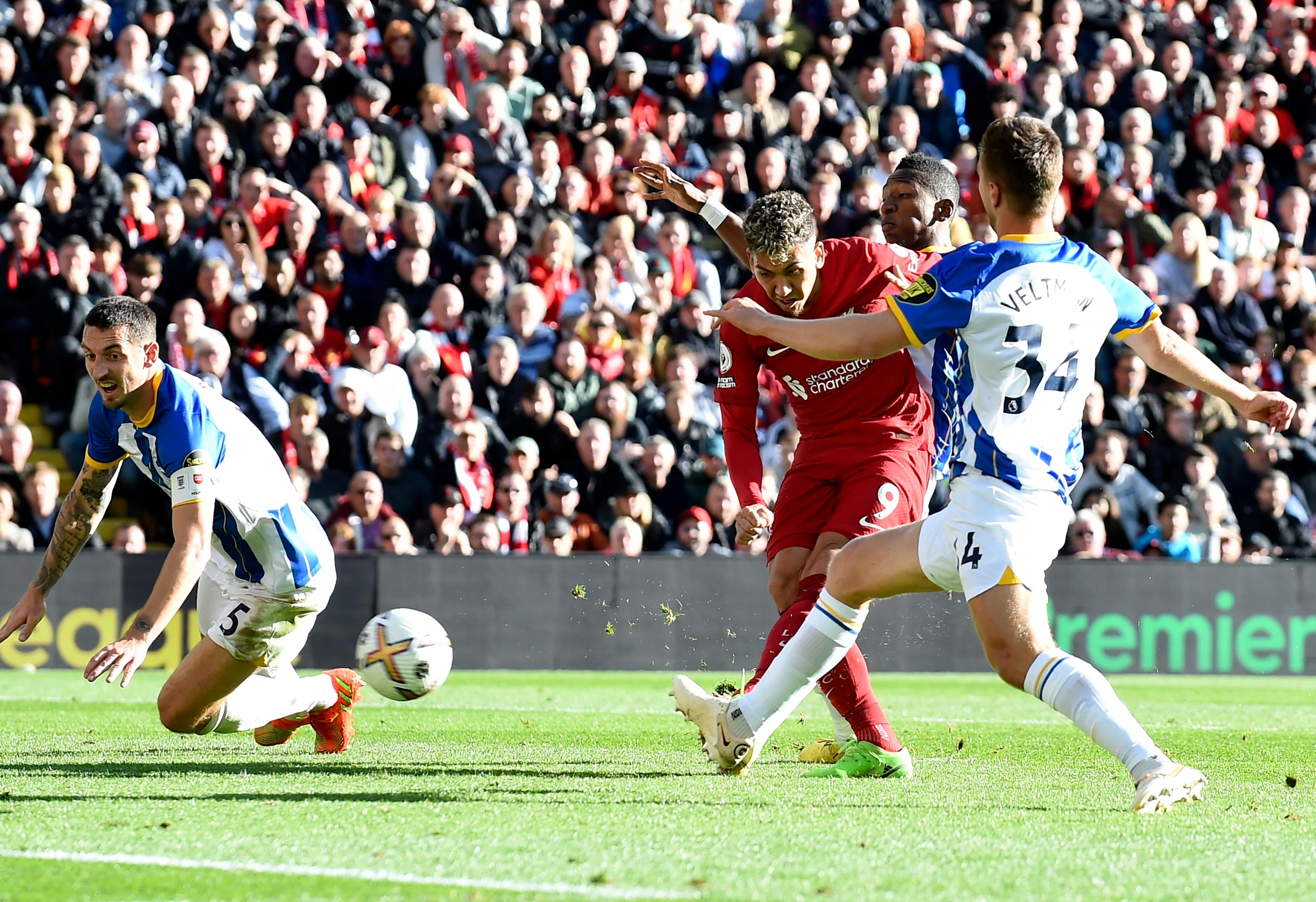 Com dois de Firmino, Liverpool reage, mas fica no empate com o Brighton -  Superesportes