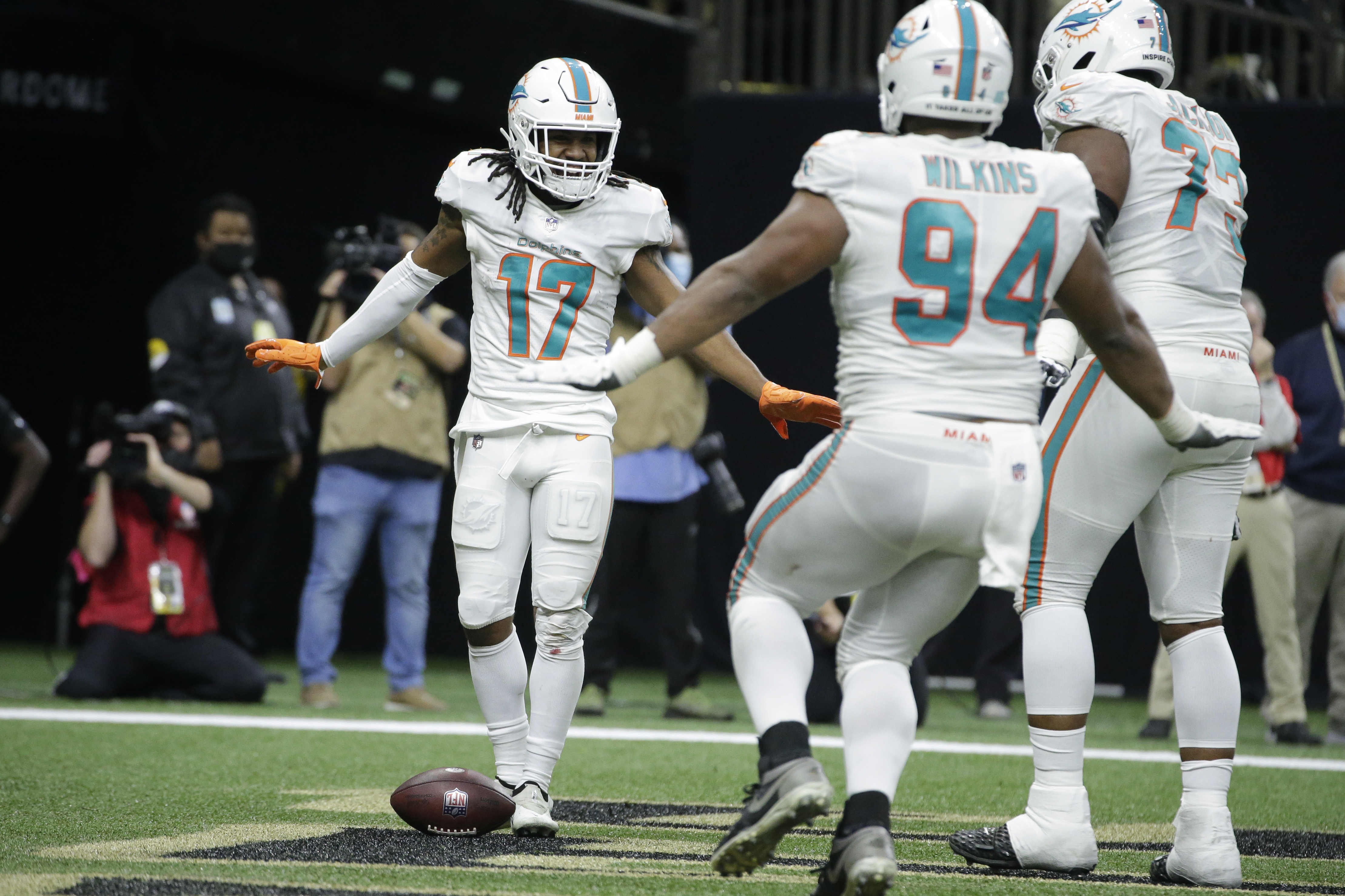 Jerome Baker reacts to winning Defensive Player of the Month