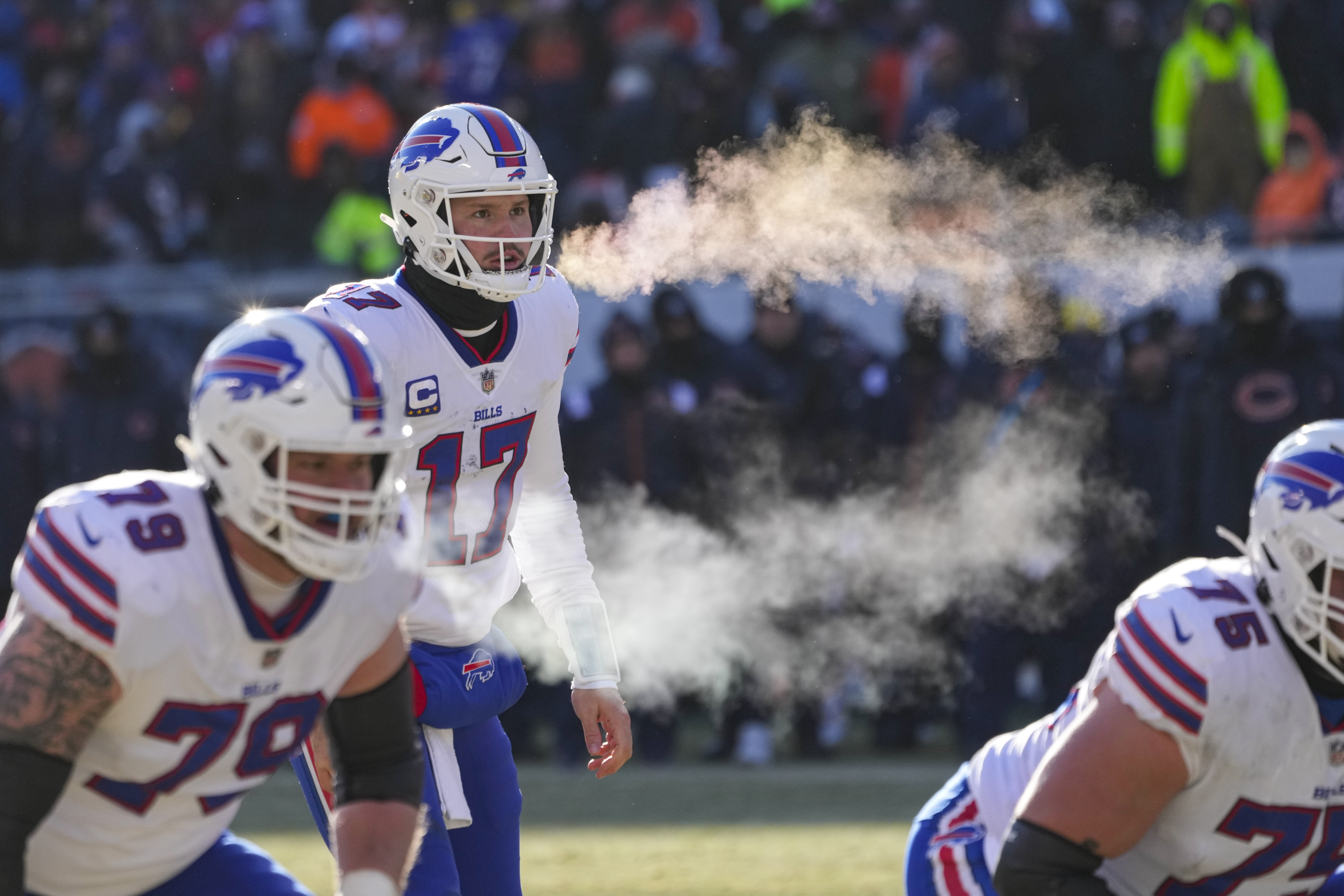 Dawson Knox of the Buffalo Bills catches a pass in front of Justin