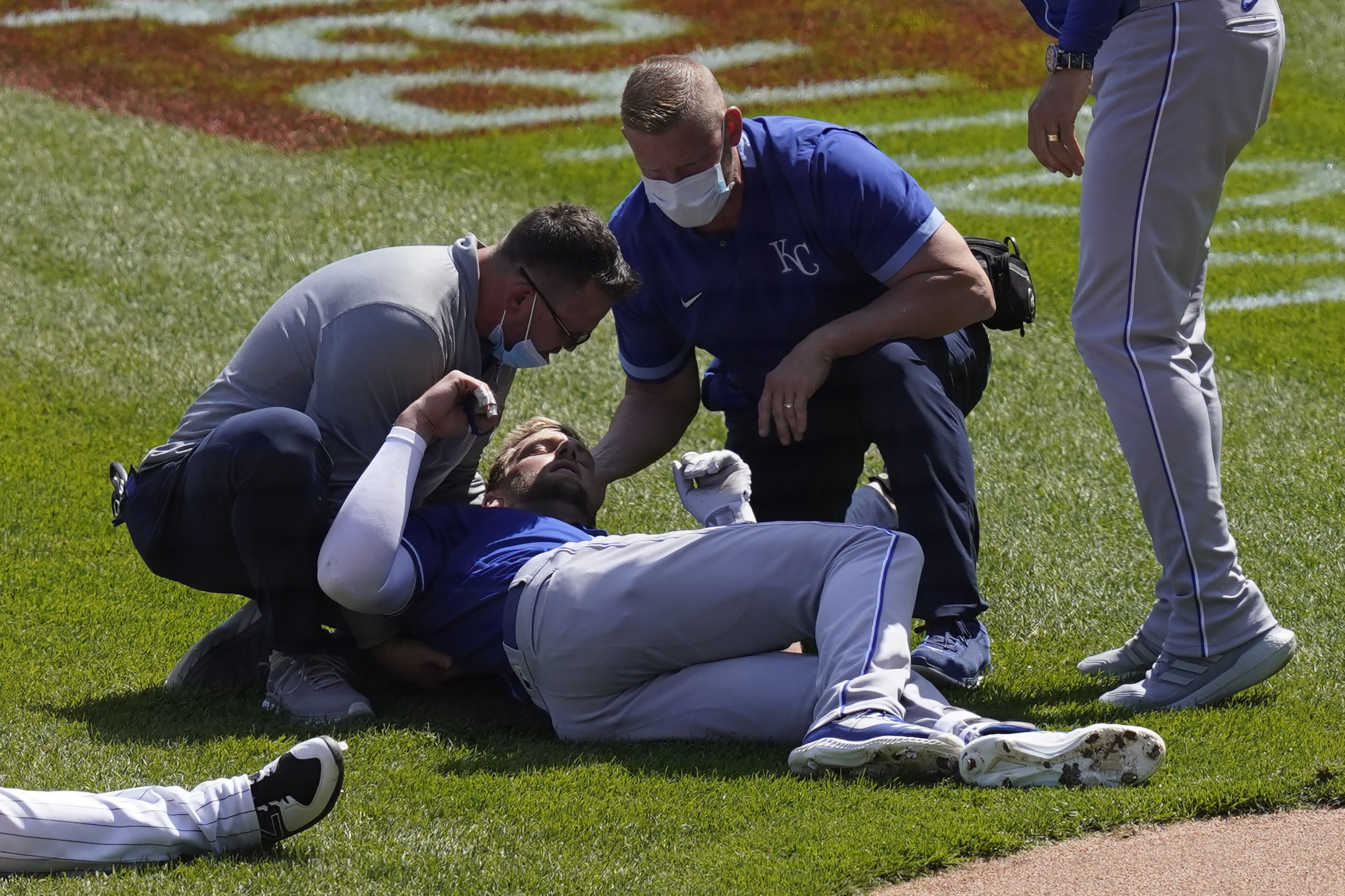 José Abreu, Hunter Dozier leave game after nasty collision - Sports  Illustrated