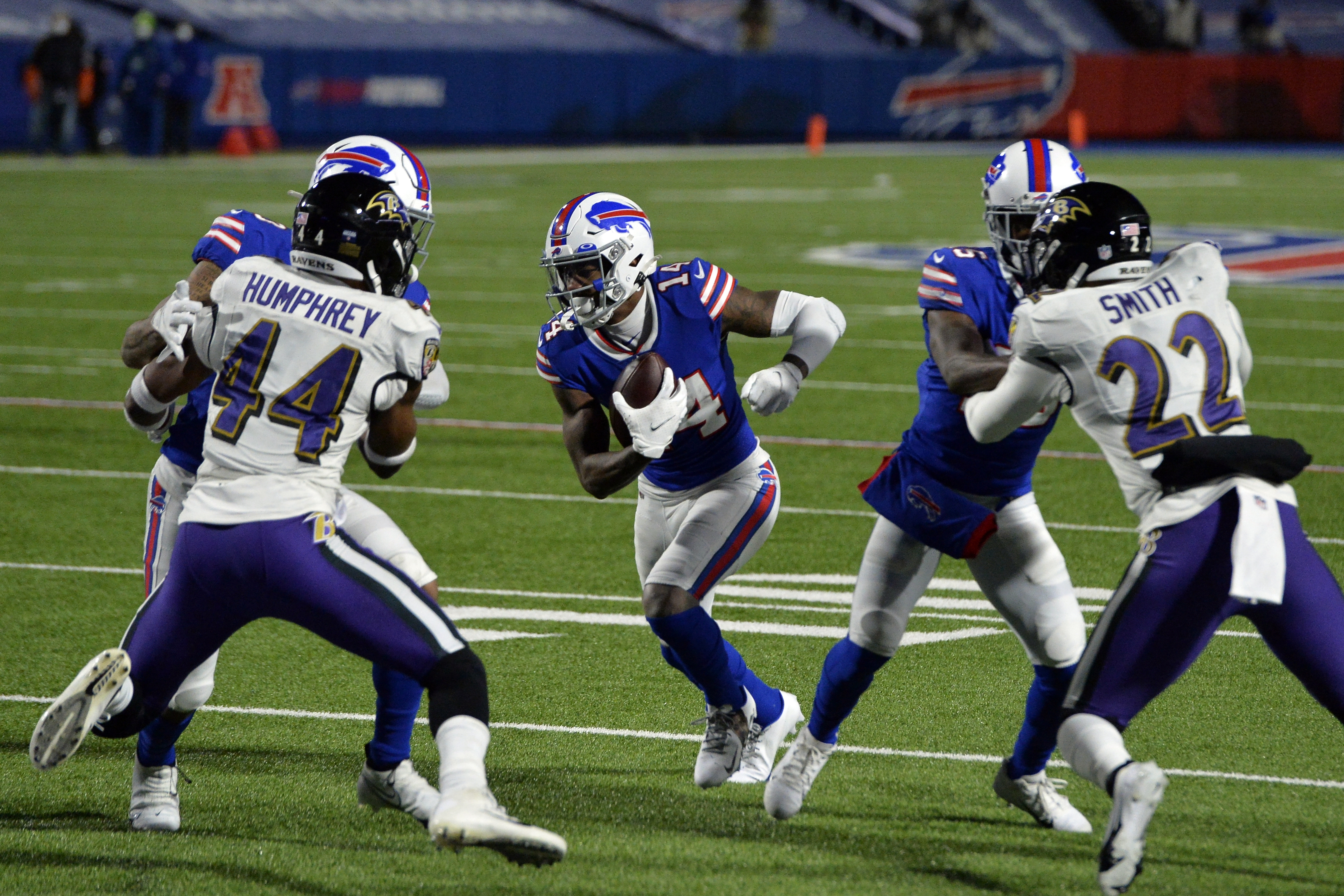 Buffalo Bills cornerback Taron Johnson (24) looks on during the first half  of an NFL football game against the New England Patriots in Orchard park,  N.Y., Monday Dec. 6, 2021. (AP/ Photo