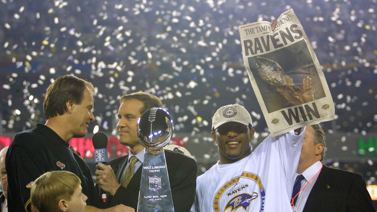 The Super Bowl XXXV was played on January 28, 2001 at Raymond