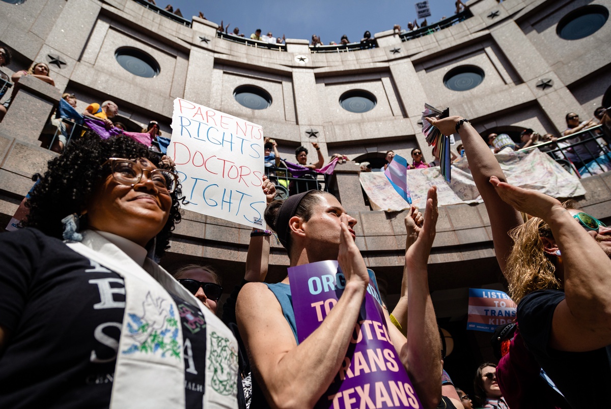 Protesters evicted from Texas Capitol as clash between LGBTQ