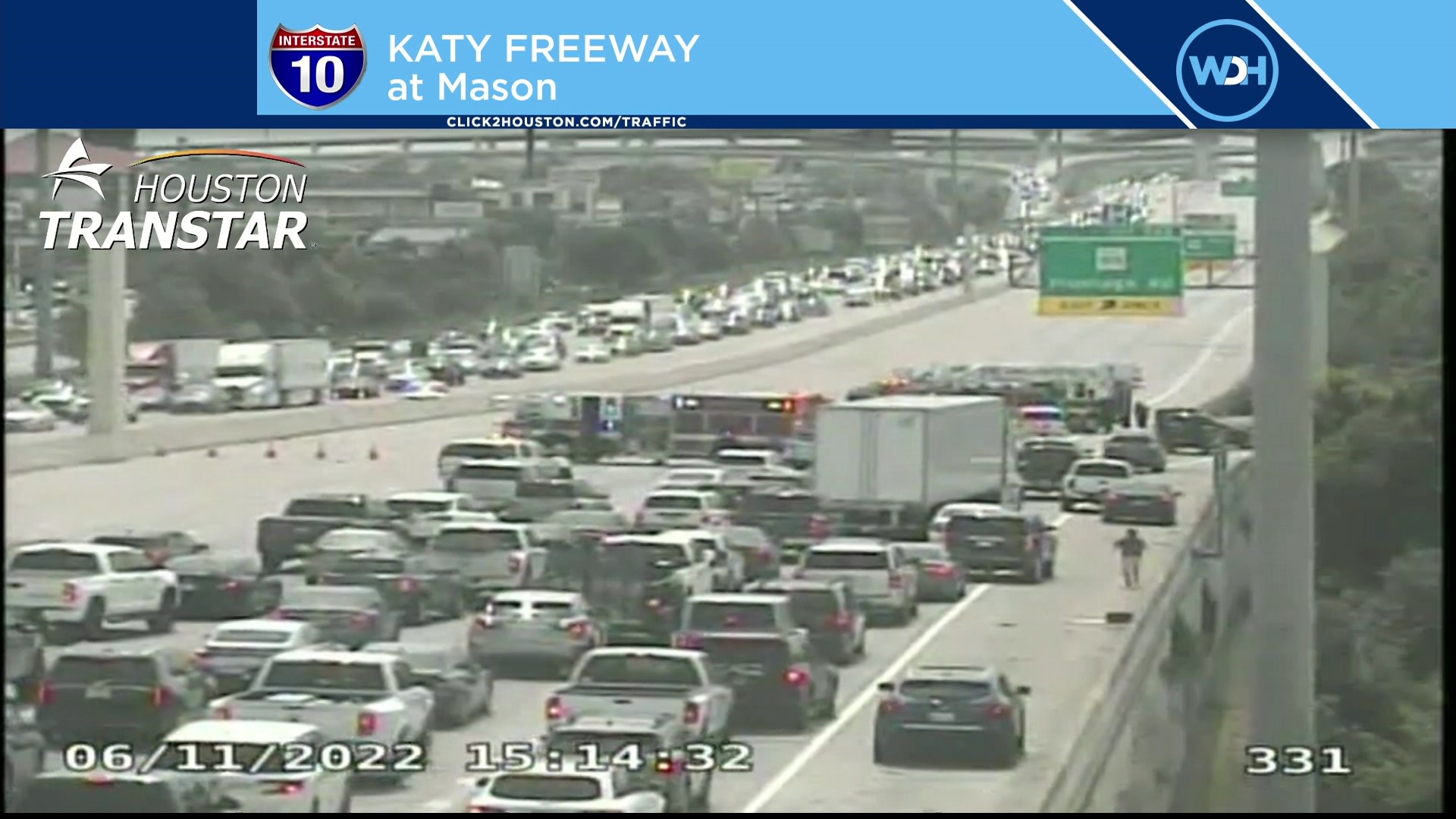1 person ejected during major crash on Katy Freeway at Mason; Traffic jam reported