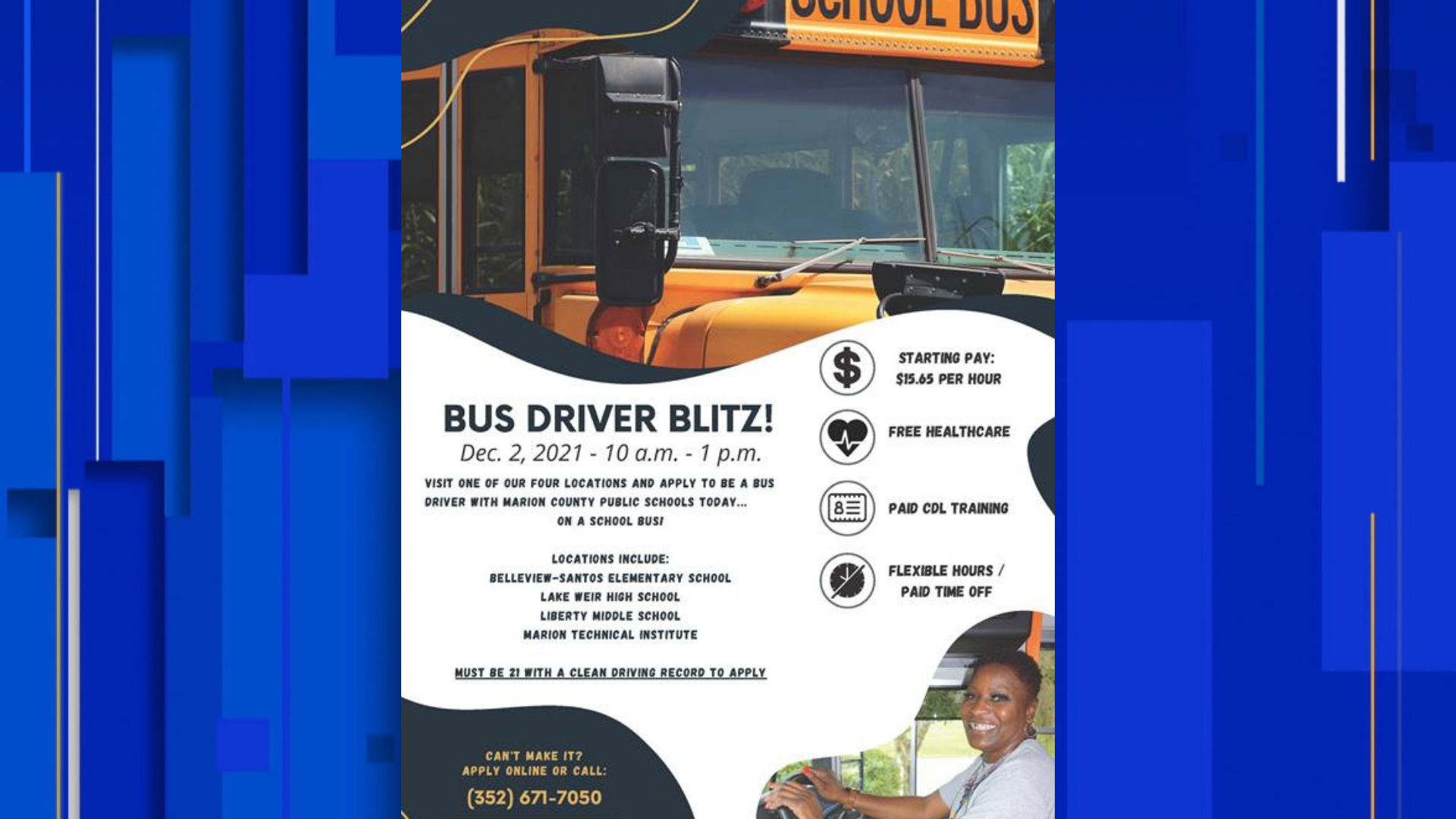 Marion County schools to launch mobile hiring units to help ease bus driver  shortage
