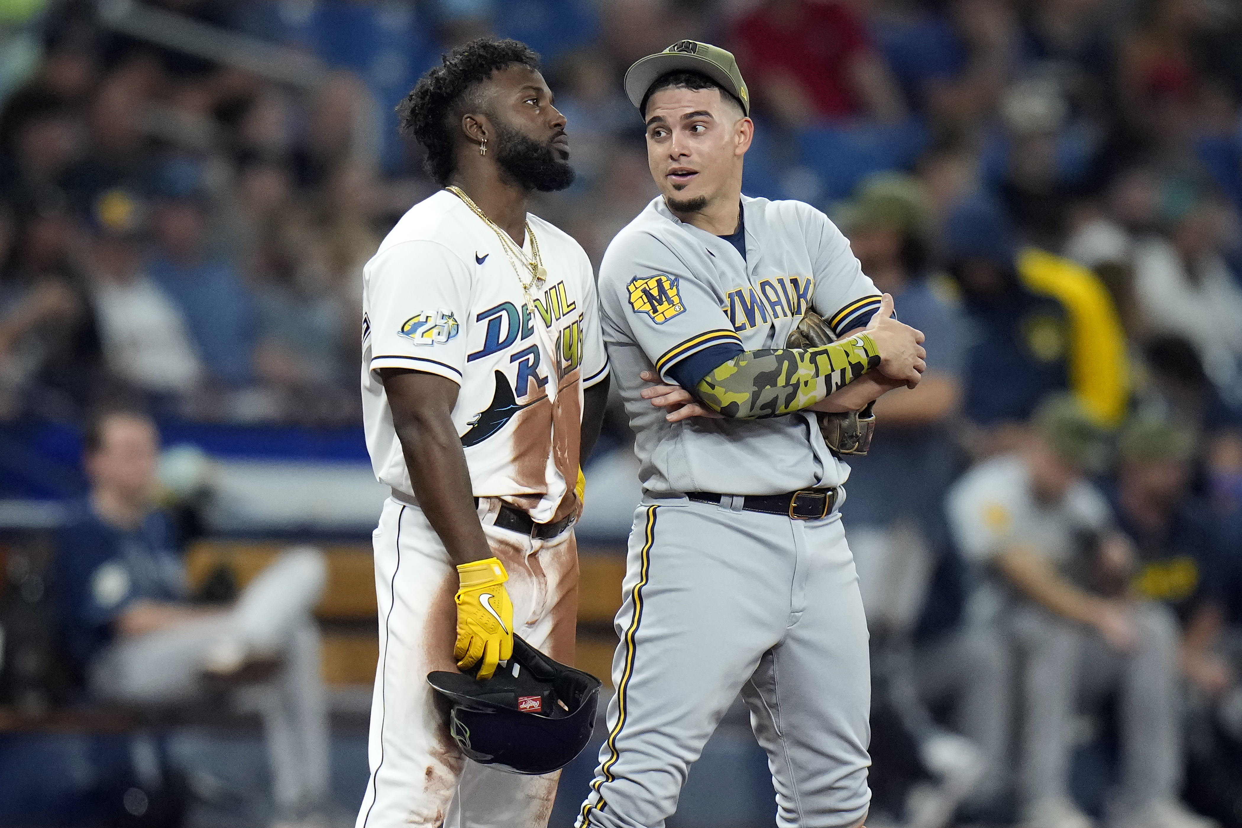 Tampa Bay Rays' Jose Siri reacts after stealing home plate against the  Pittsburgh Pirates during the fifth inning of a baseball game Tuesday, May  2, 2023, in St. Petersburg, Fla. (AP Photo/Chris