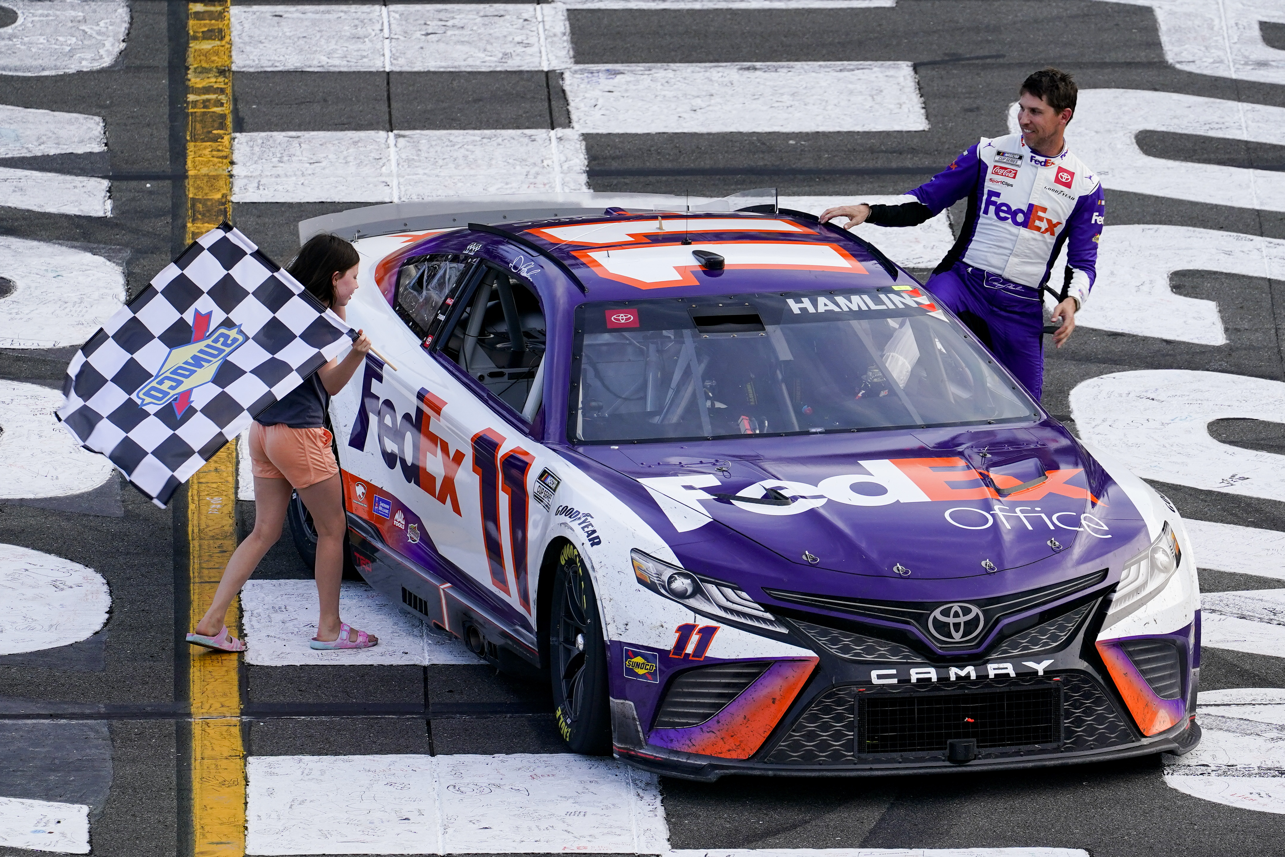 Denny Hamlin gets his record 7th victory at Pocono and 50th of his NASCAR  Cup Series career