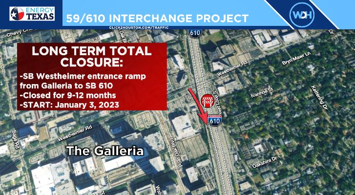 Galleria-area part of 610 Loop to close Nov. 9-12 - Houston Business Journal