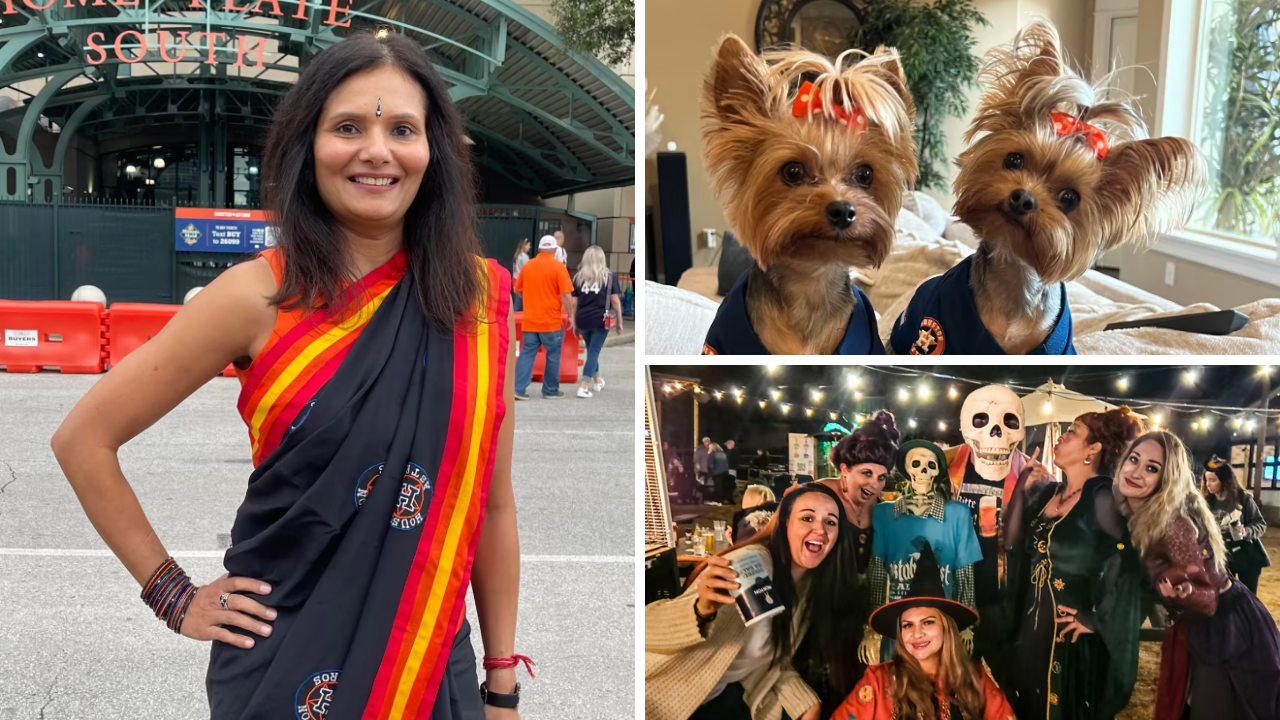 This family went as the Houston Astros for Halloween and we can't