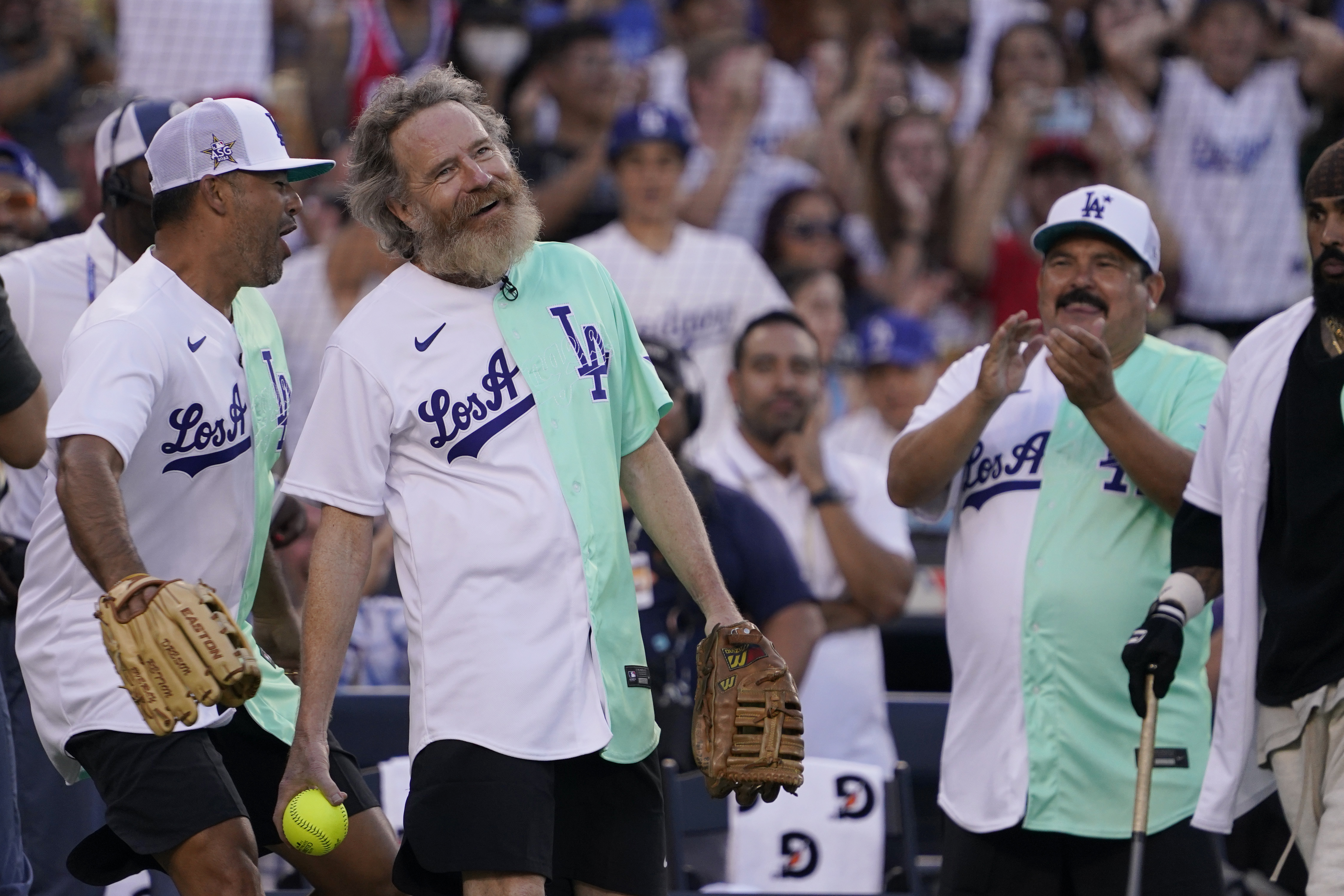 Top-selling Item] 2022-23 All-Star Celebrity Softball Game Los Angeles  Dodgers Bryan Cranston 2 White Green 3D Unisex Jersey Hombres