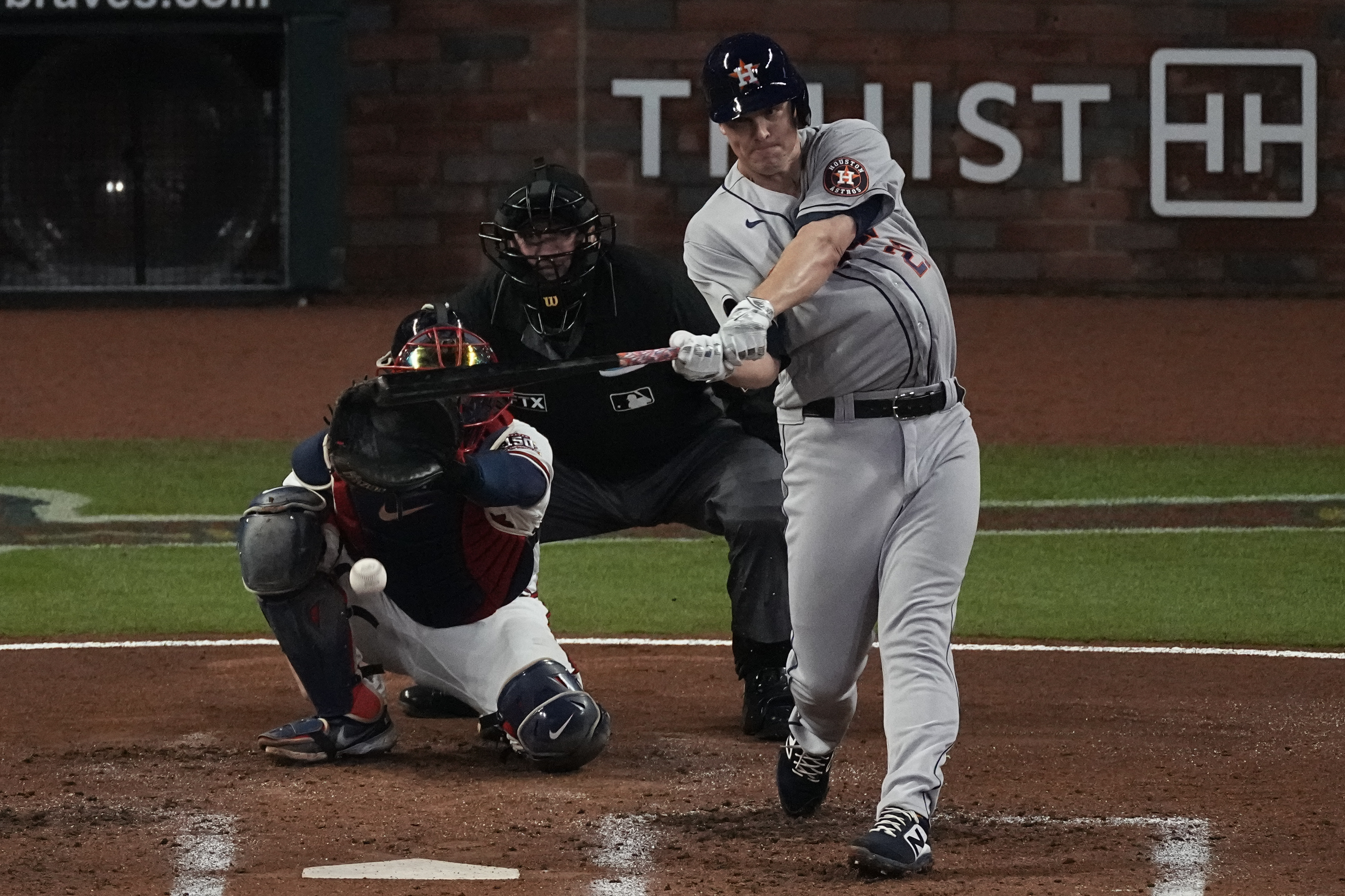 Unlikely hero, two homers carry Braves to brink of World Series title