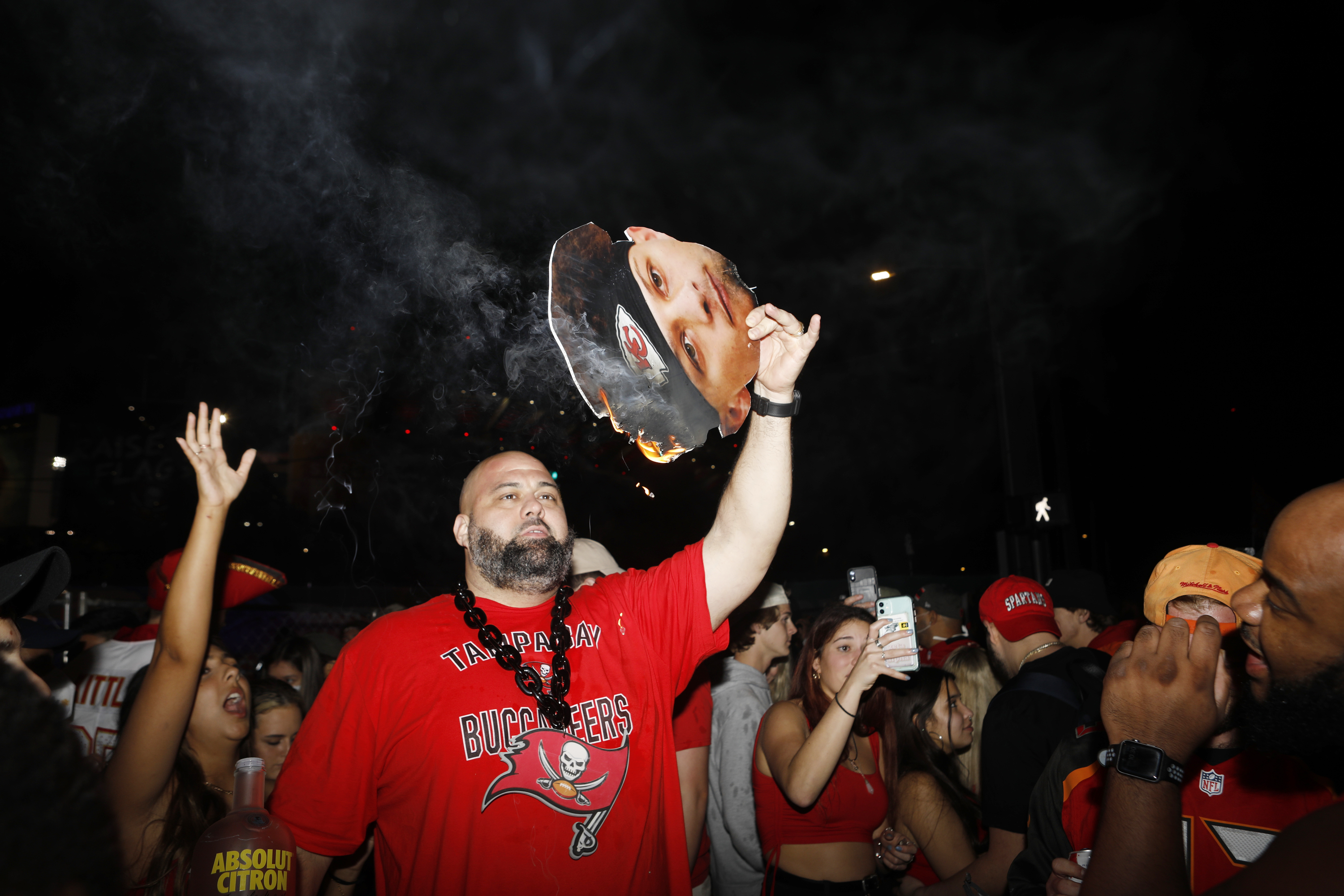 Throngs Of Maskless Fans Celebrate Bucs' Super Bowl Win In Streets