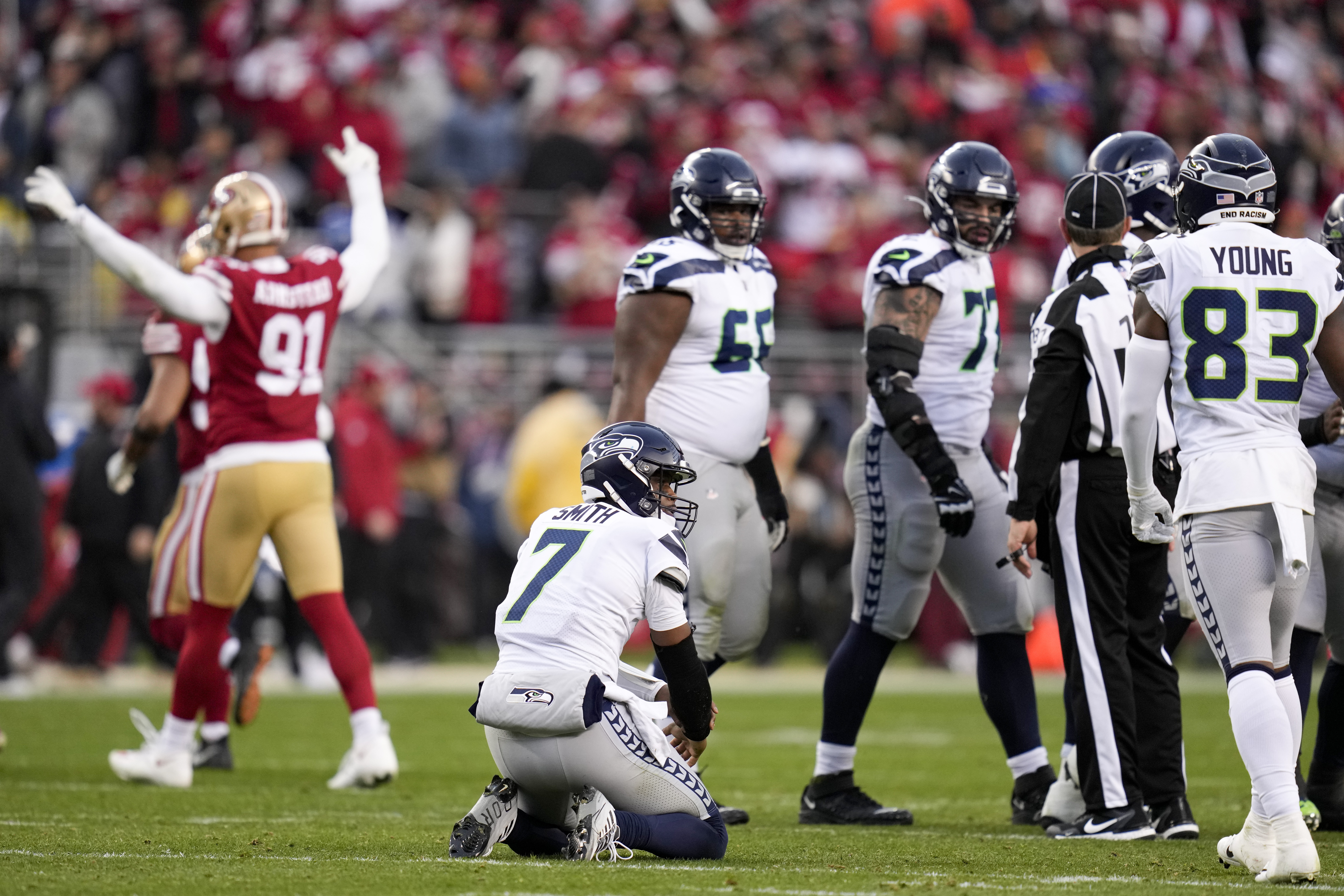 Seahawks' Johnathan Abram gets away with dirty play on Deebo Samuel (Video)