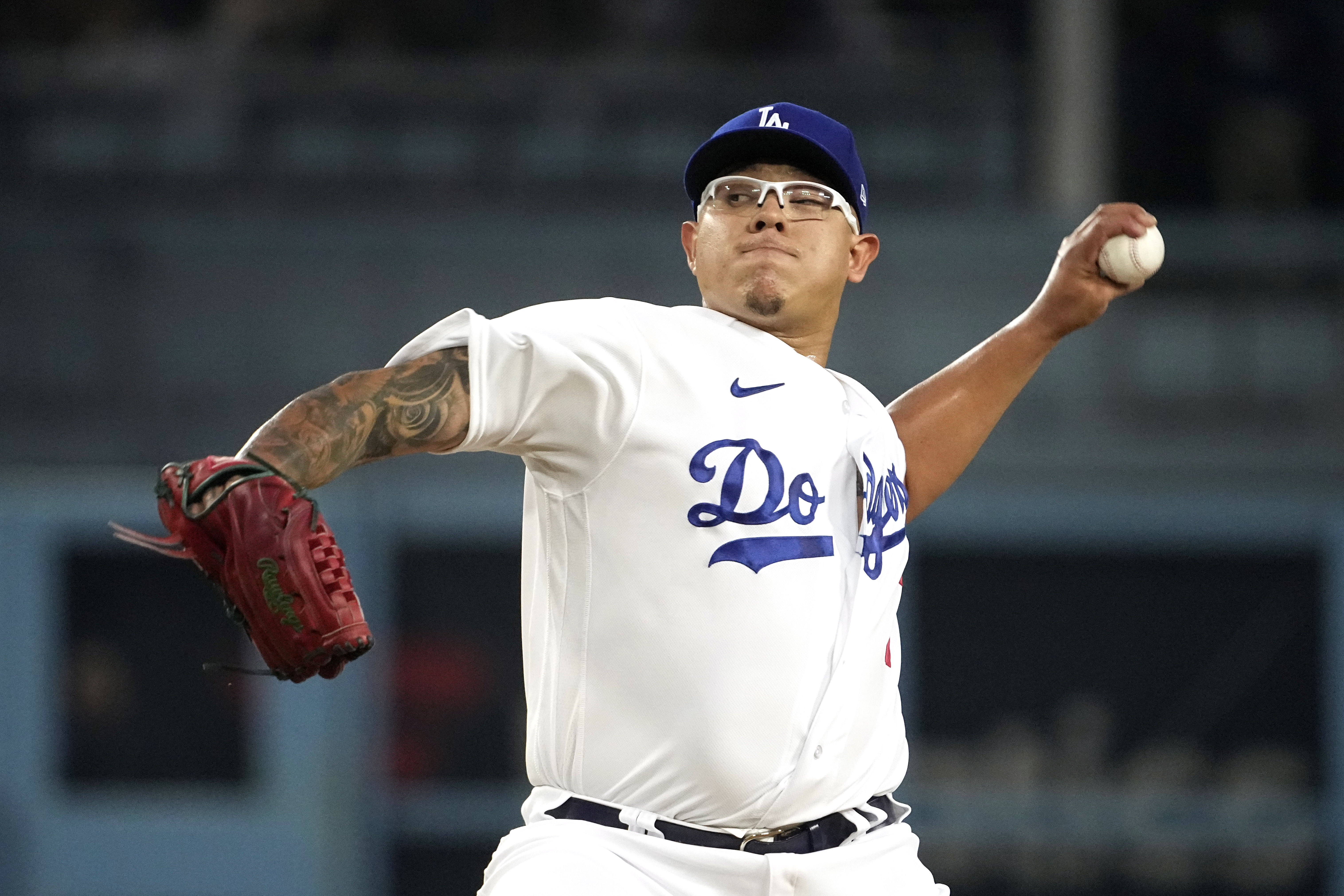 Team Dodgers No.7 Julio Urias 2021 City Connect Baseball Jersey Fanmade