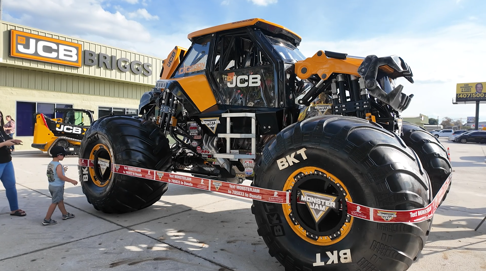 Monster Jam event in Orlando features JCB's Digatron, driver