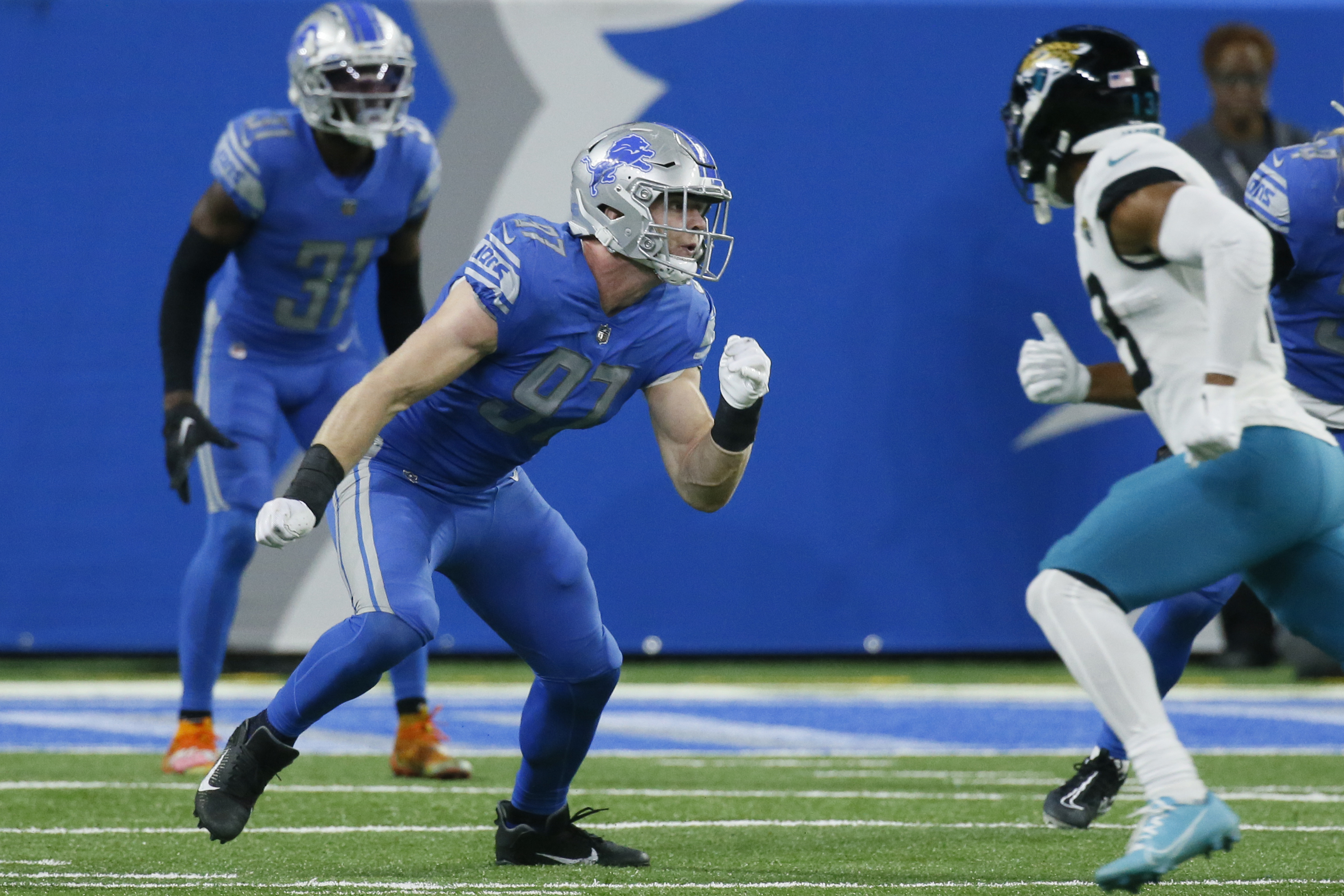 Detroit Lions' Jameson Williams catches a touchdown pass during the first  half of an NFL football game against the Minnesota Vikings Sunday, Dec. 11,  2022, in Detroit. (AP Photo/Duane Burleson Stock Photo 