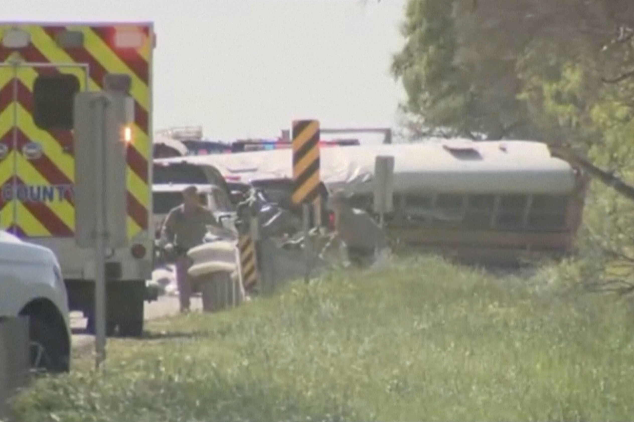 At least 2 dead after bus carrying 44 preschool students crashes into  concrete truck in Bastrop County