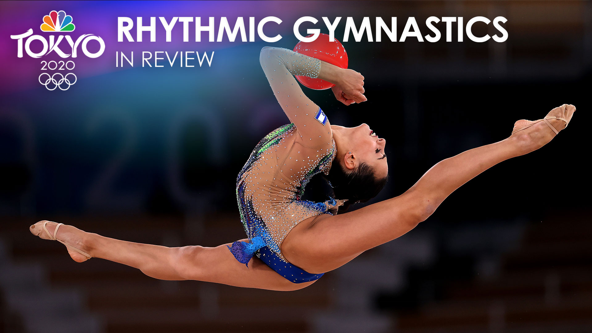 Girl with a Rhythmic Gymnastics Clubs.Flexibility in Acrobatics
