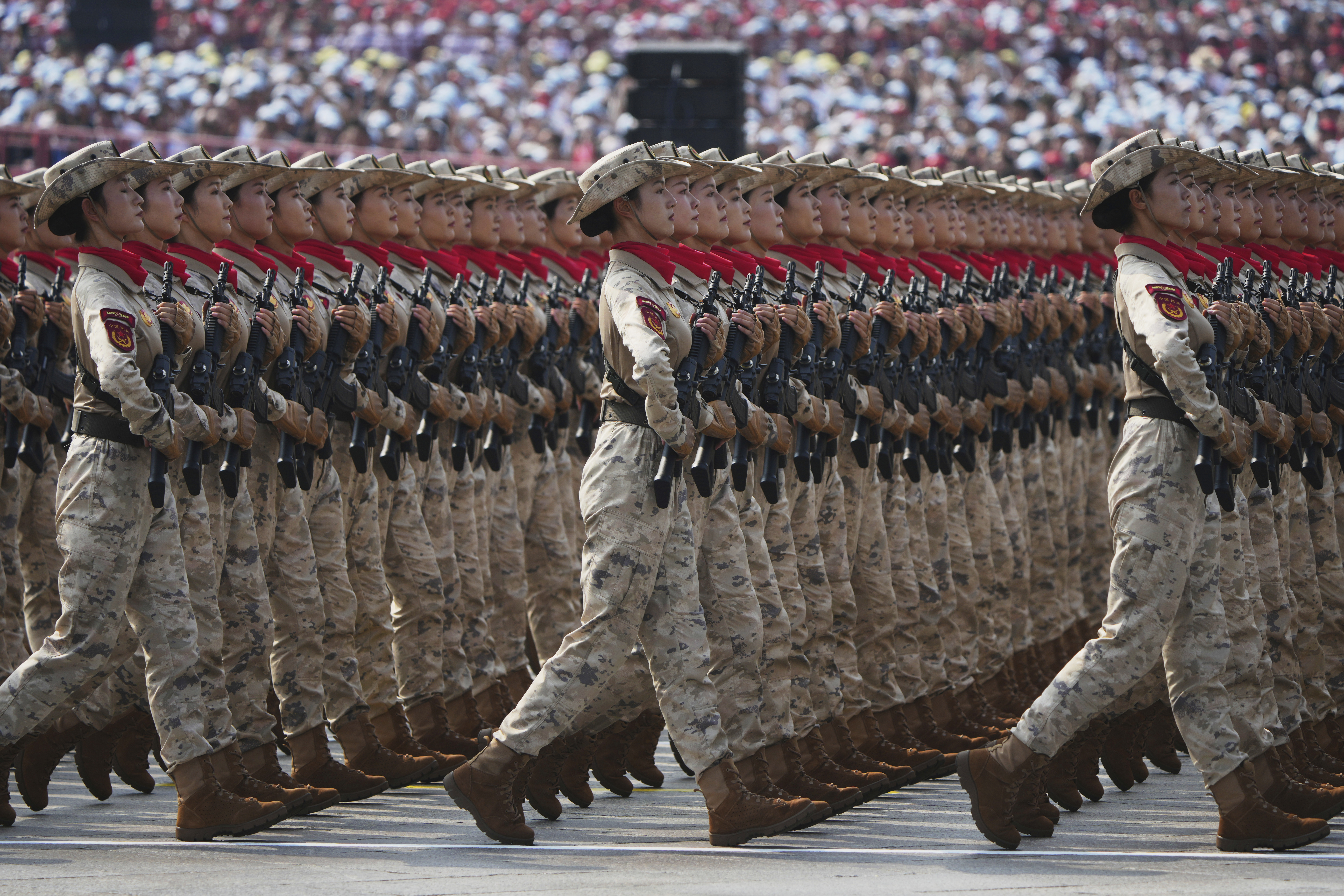 China displays its military strength in a parade on the 80th