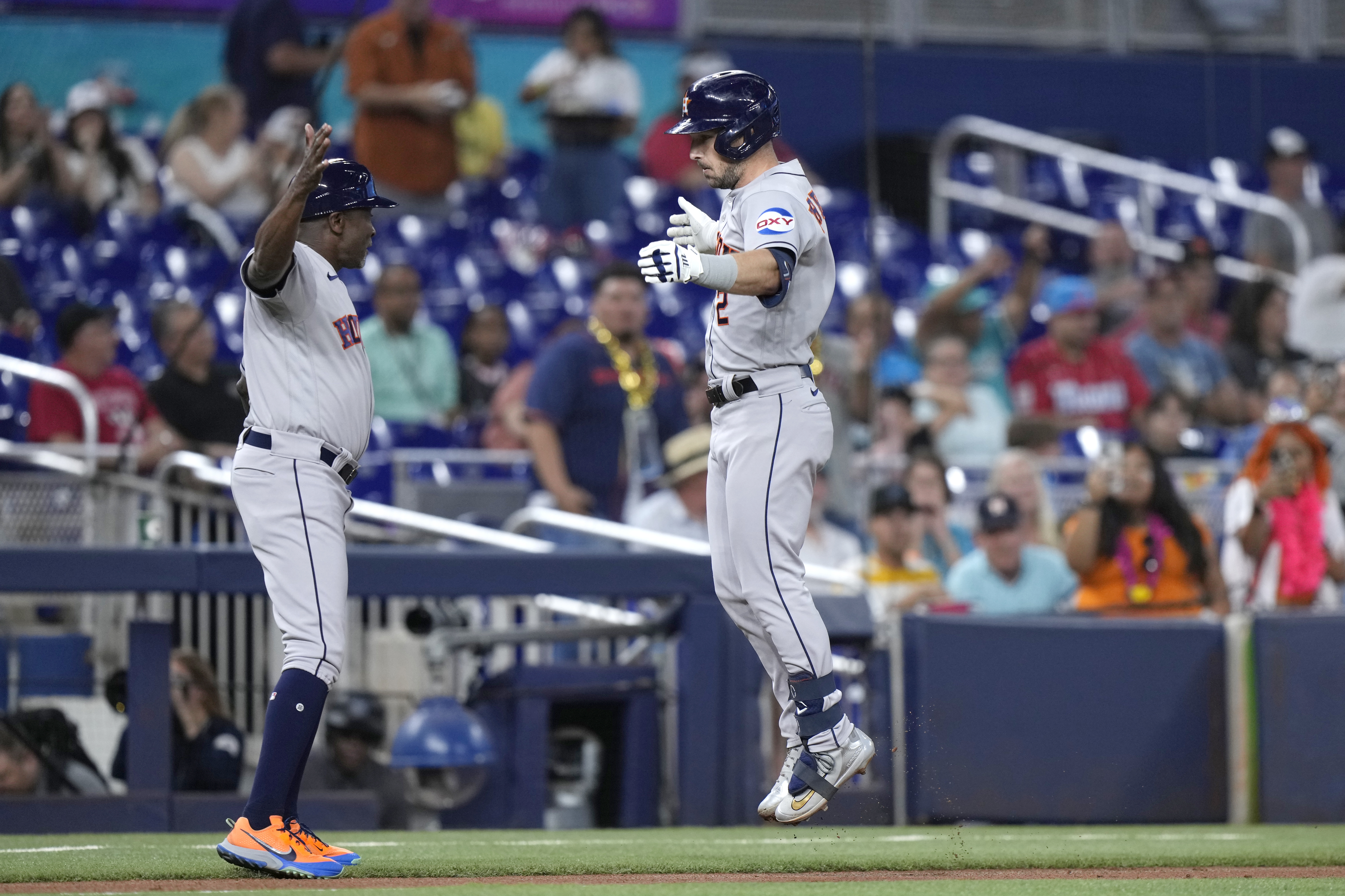 Alex Bregman, Kyle Tucker, Chas McCormick homer in first inning as the  Astros rout Marlins
