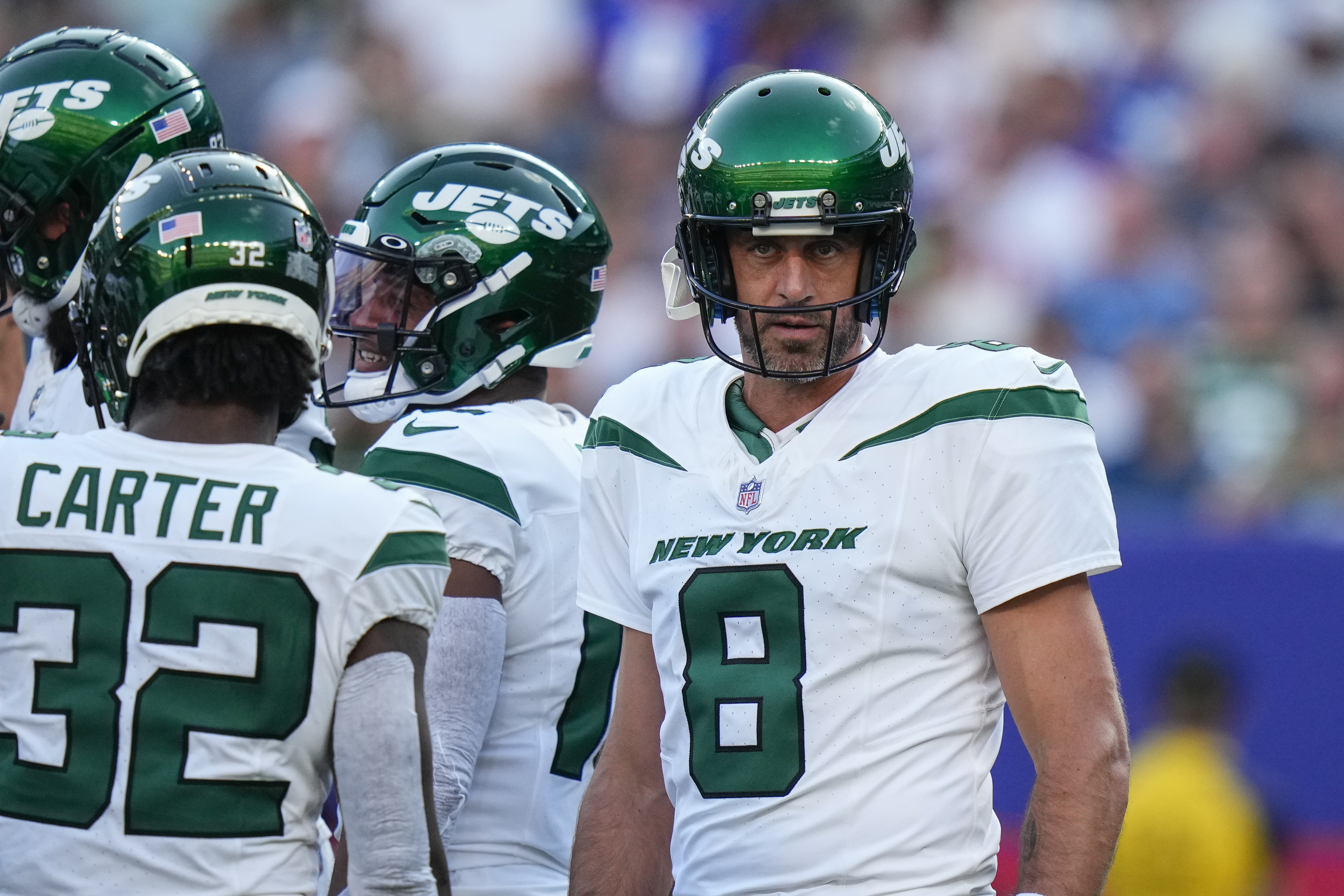 Aaron Rodgers throws a TD pass in his brief preseason debut as Jets beat  Giants 32-24