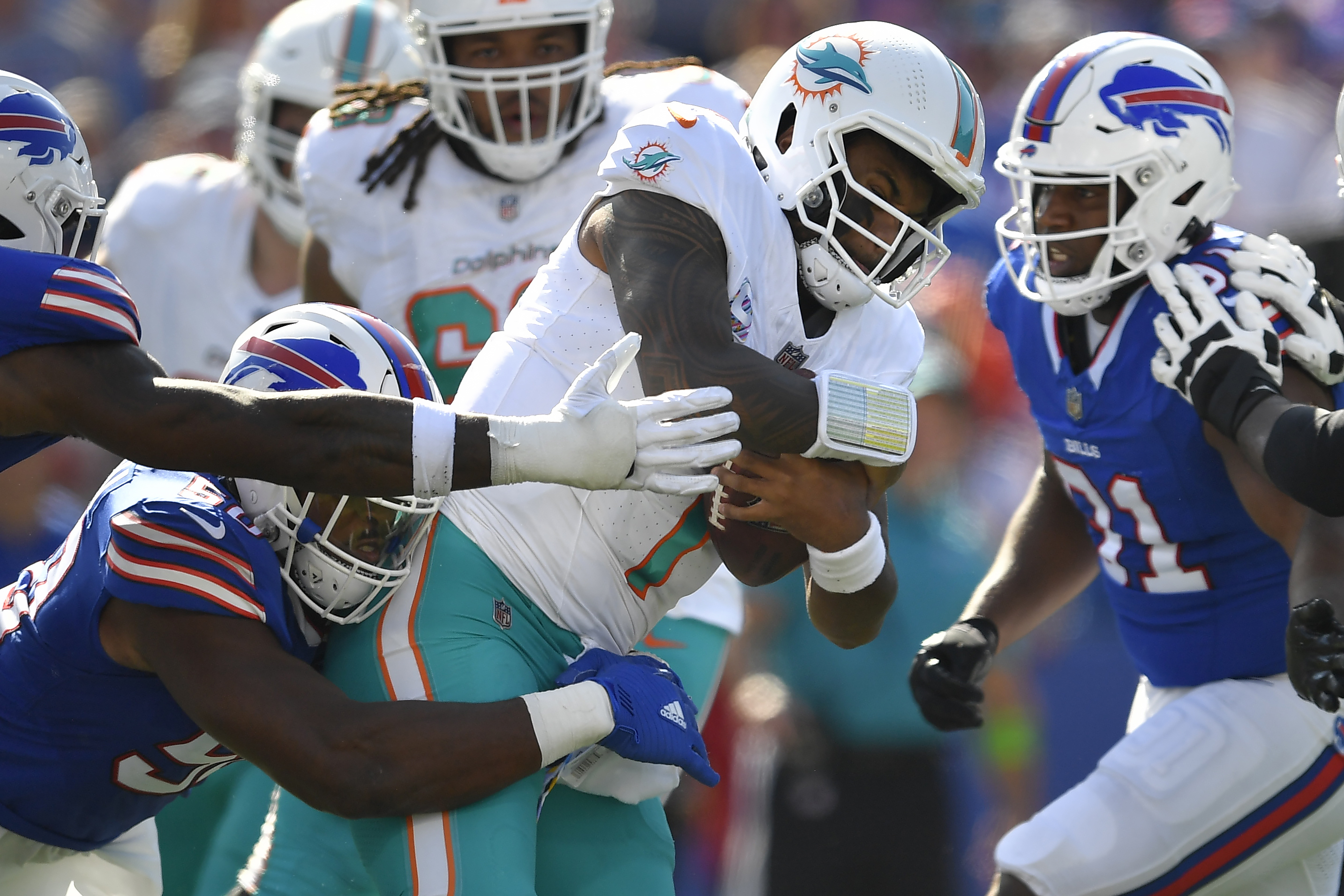 Buffalo Bills cornerback Christian Benford runs on the field during the  first half of a preseason NFL football game against the Denver Broncos in  Orchard Park, N.Y., Saturday, Aug. 20, 2022. (AP