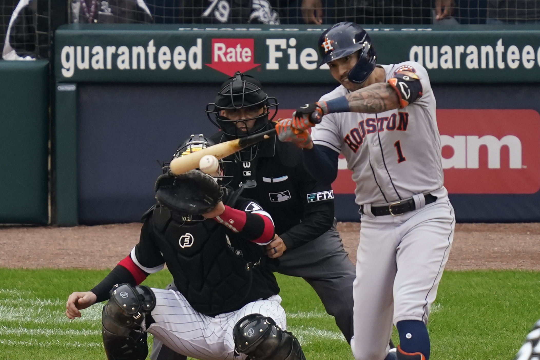 Chicago White Sox's Gavin Sheets watches his home run against the Houston  Astros in the second inning during Game 4 of a baseball American League  Division Series Tuesday, Oct. 12, 2021, in