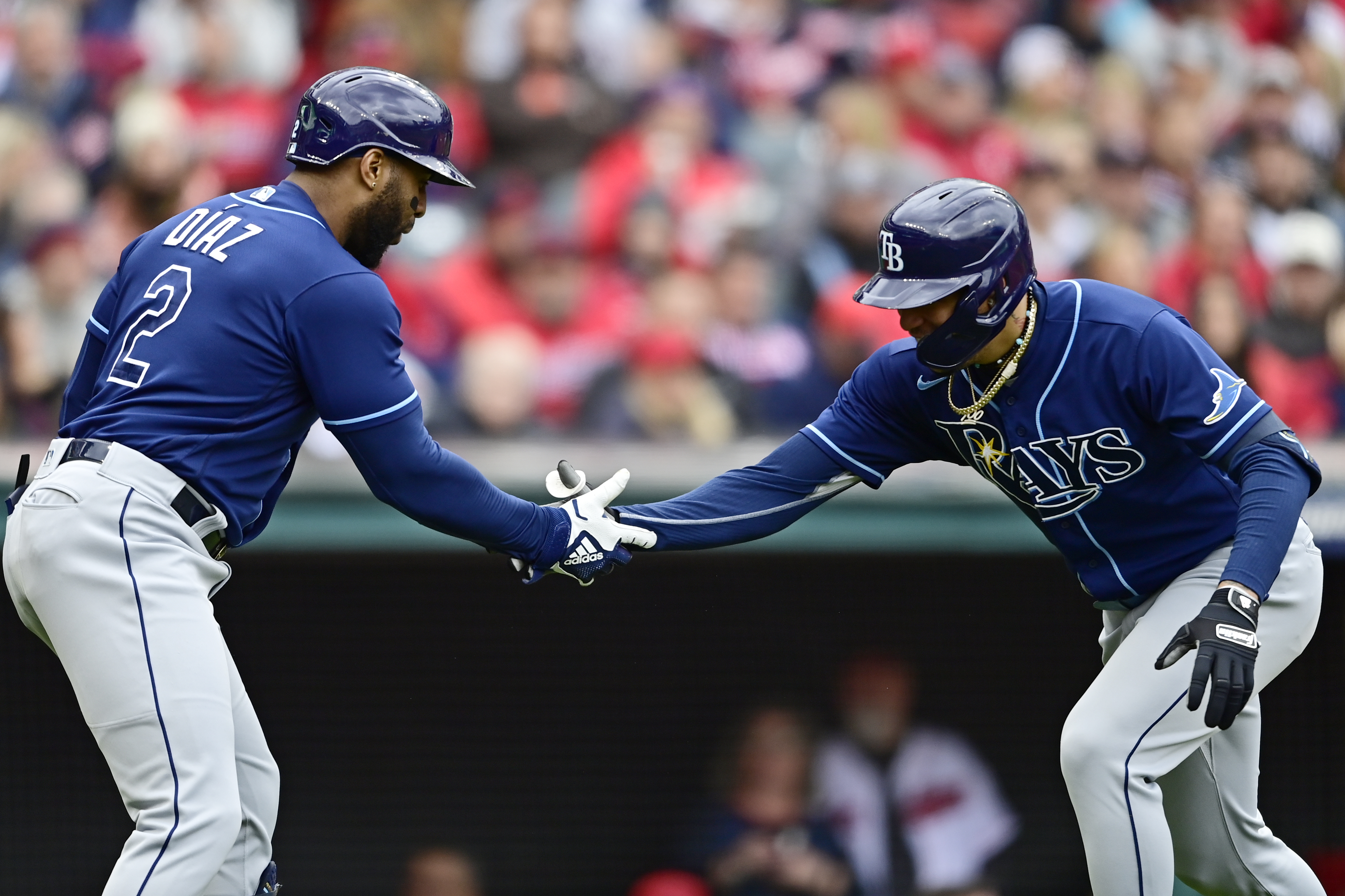 Tampa Bay Rays' Christian Bethancourt walks back to the dugout