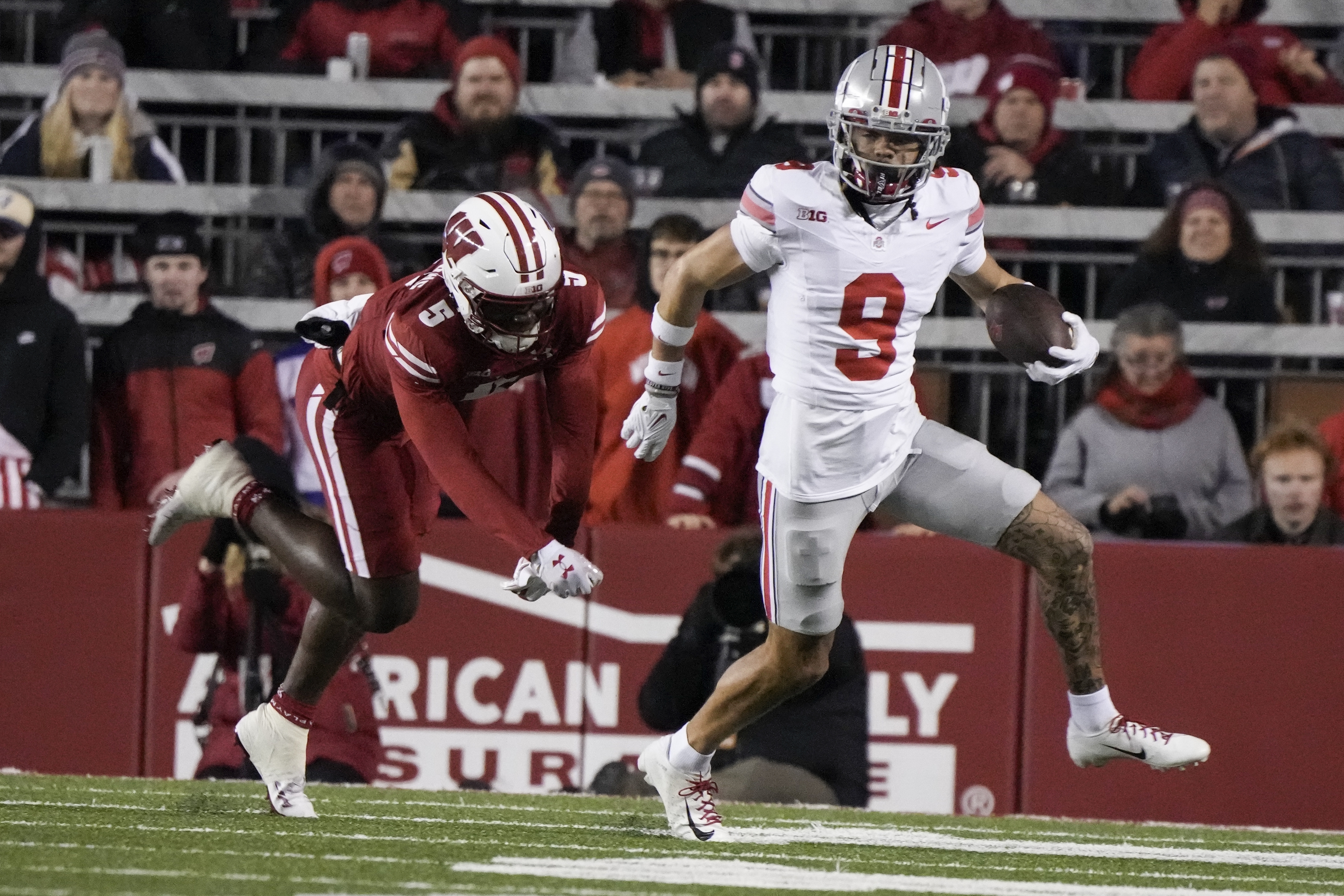 Harrison, Henderson lead unbeaten and No. 3-ranked Ohio State to 24-10  victory at Wisconsin