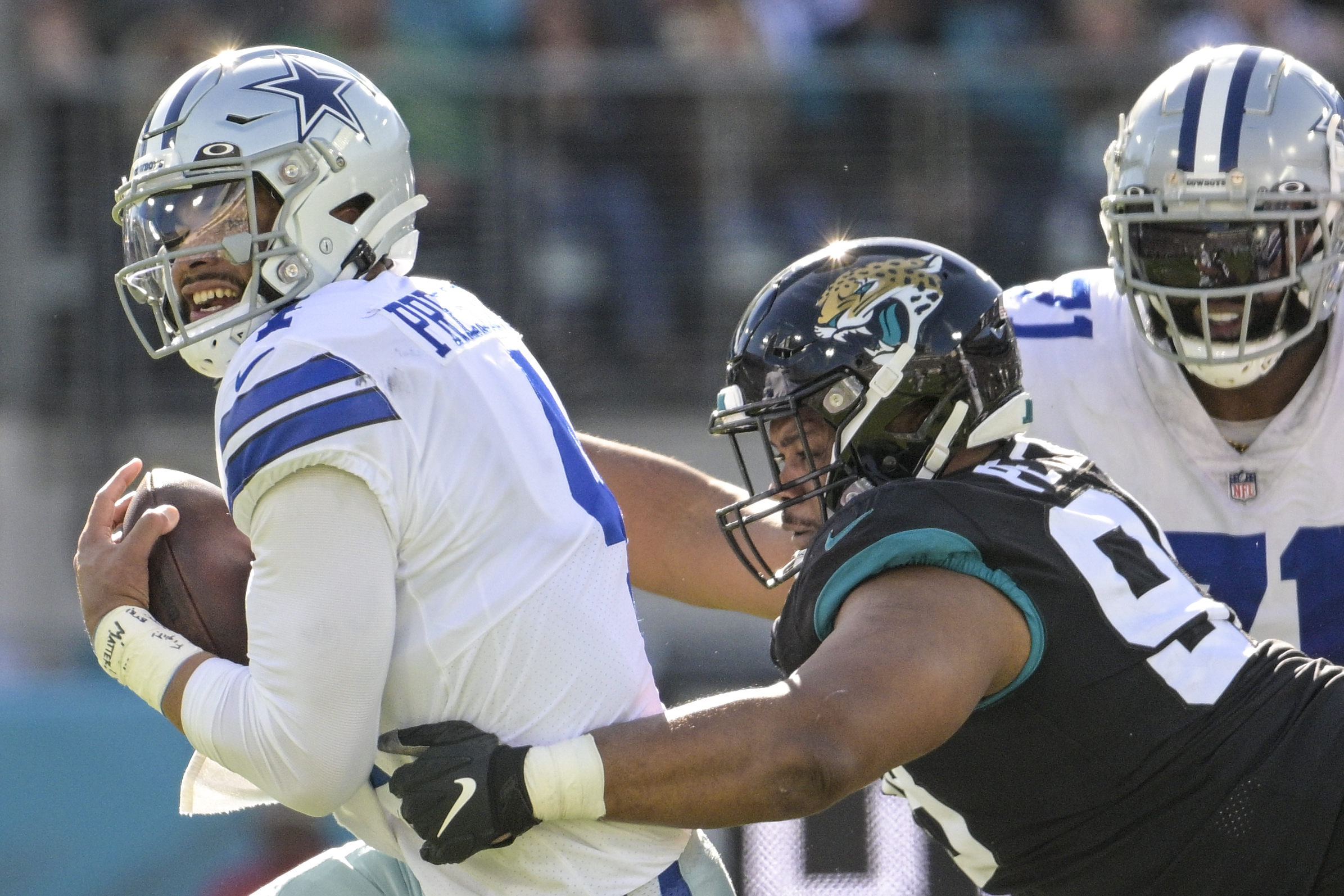 Dallas Cowboys 34-40 Jacksonville Jaguars, Prescott interception