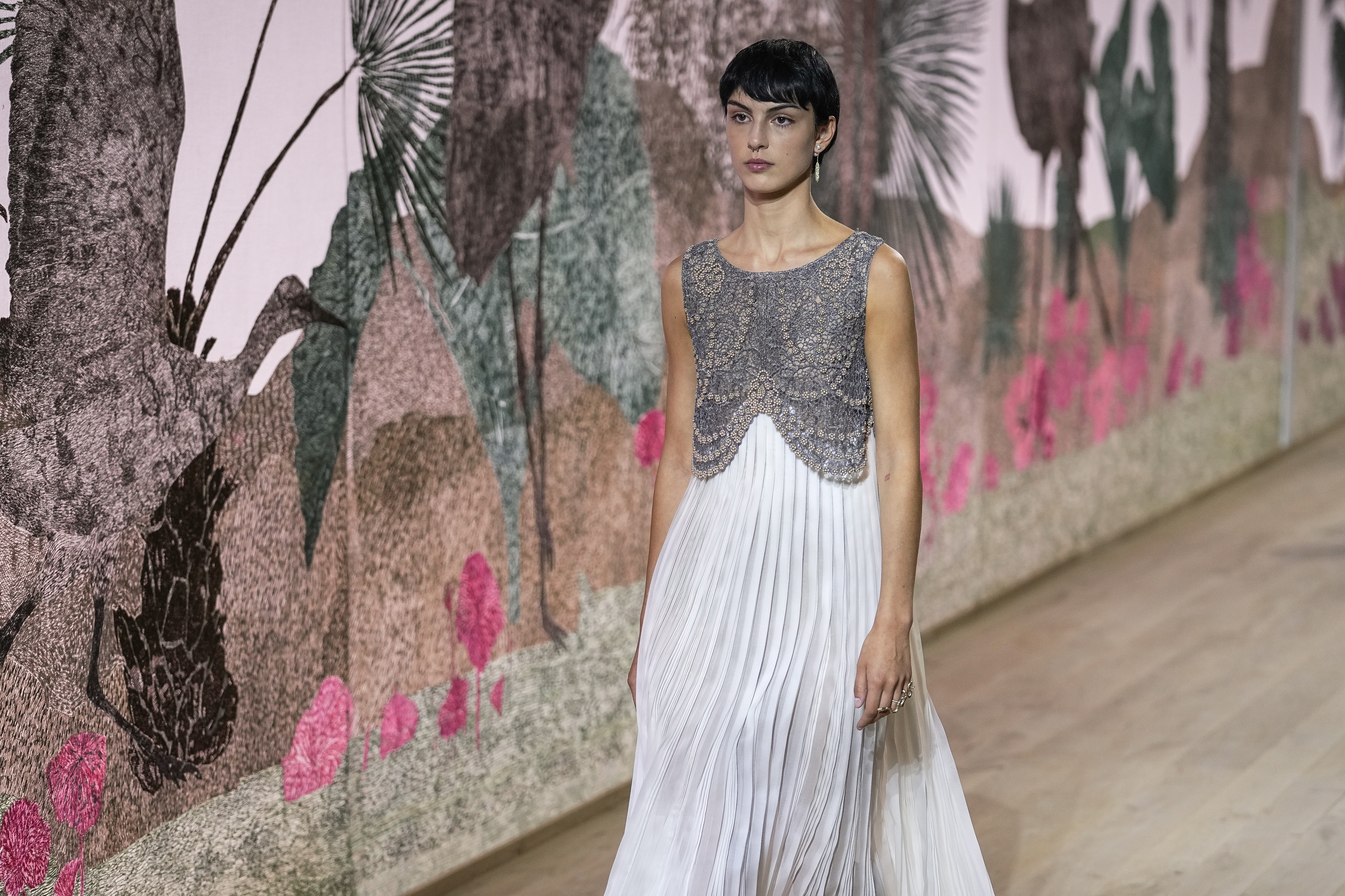 Watch the making of this exquisitely delicate Dior couture gown