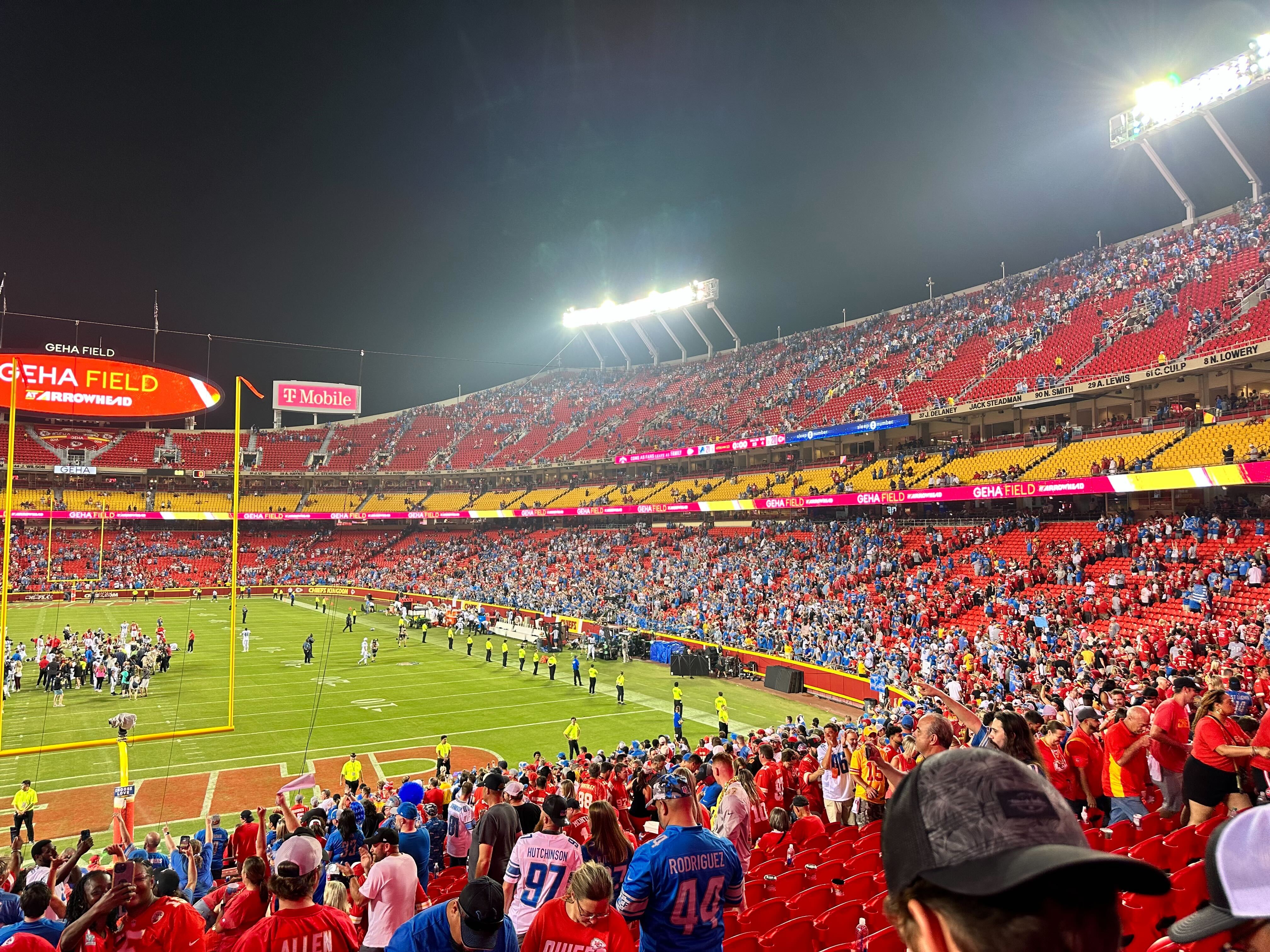 Detroit Lions fans representing in Arrowhead Stadium ahead of season opener