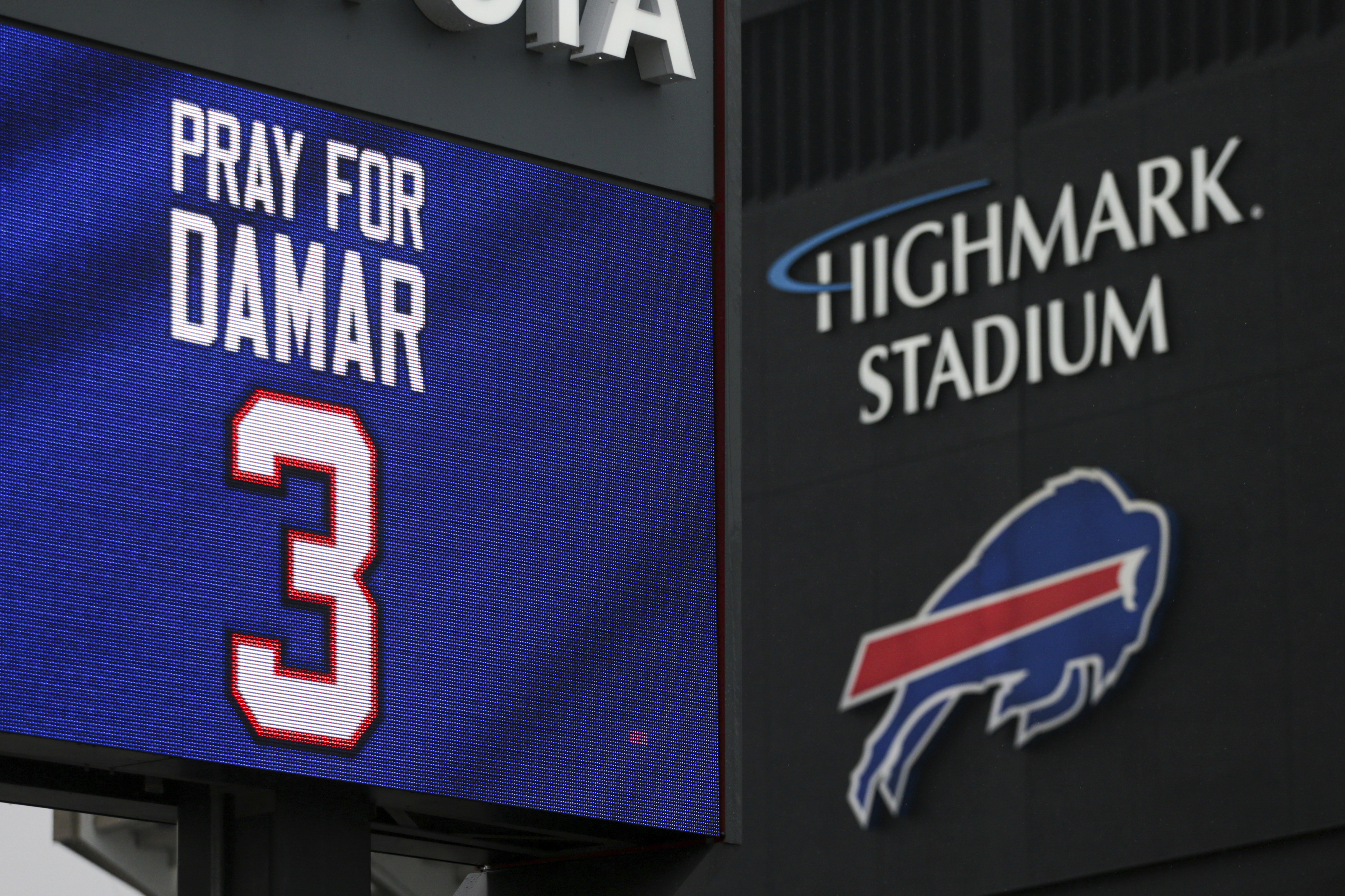 Love for Damar sign outside of the Bills Store at Highmark Stadium - 2022  Buffalo Bills - Bills Fans