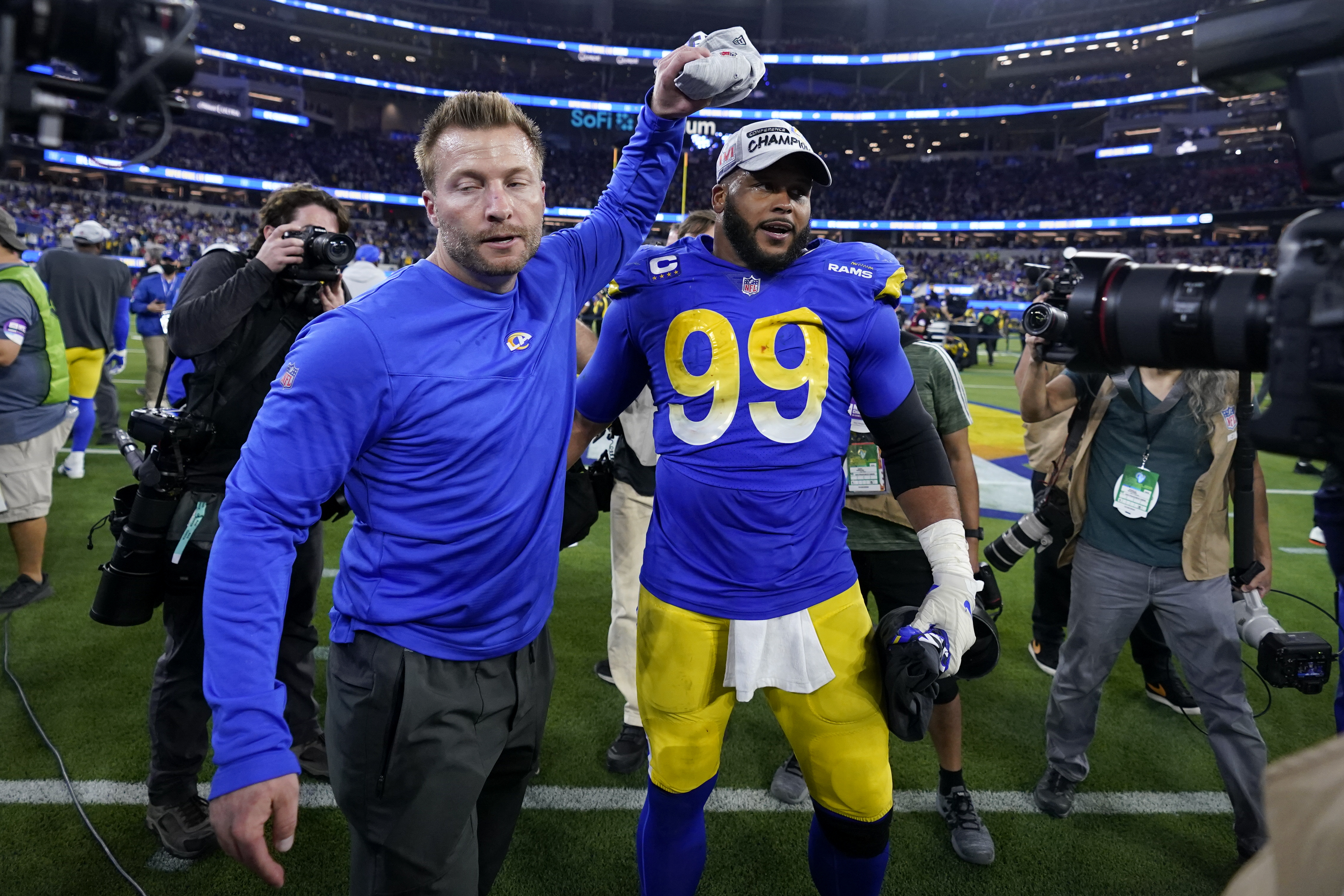 NFL Rumors on X: #Rams Aaron Donald had a jersey swap with The