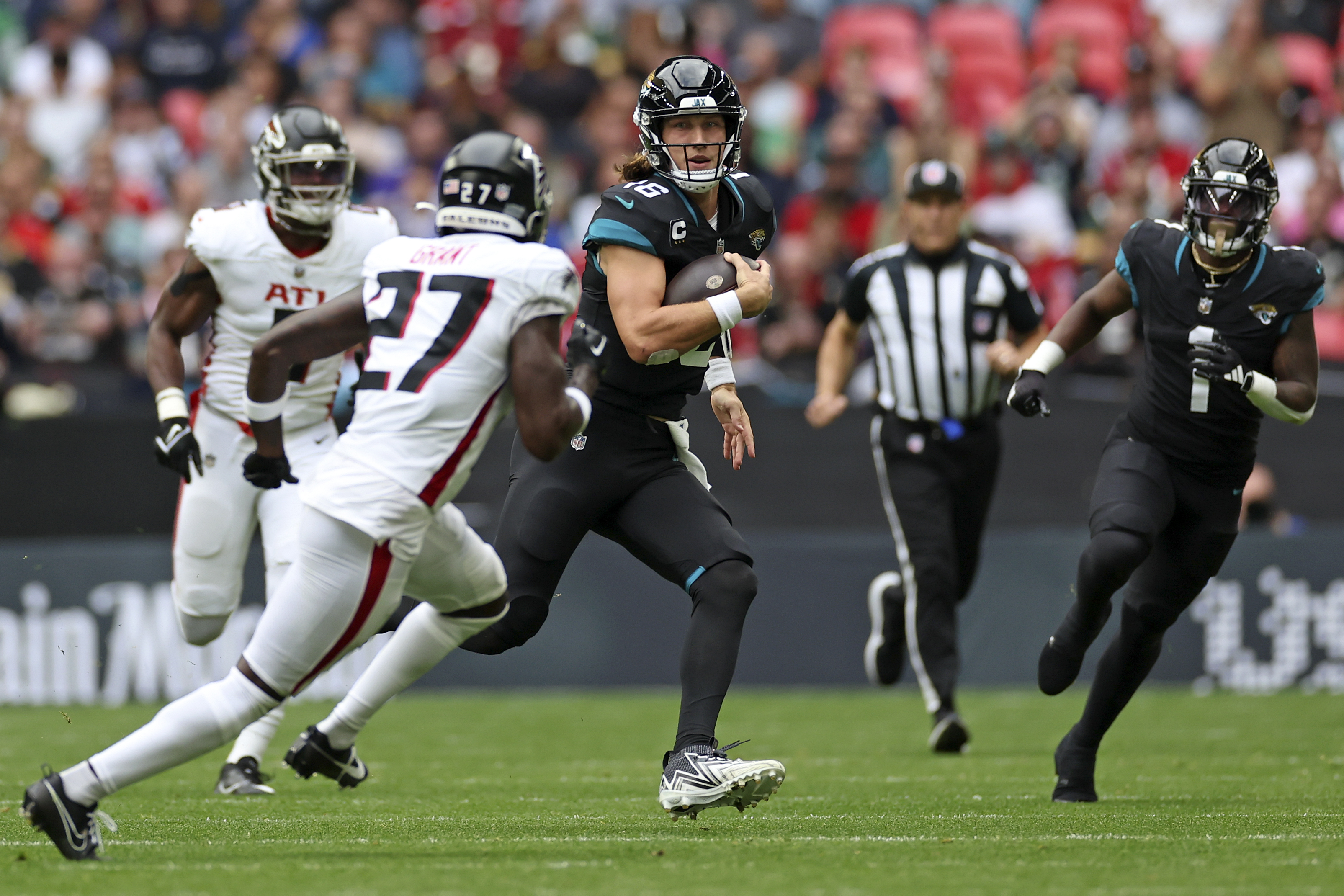 Lawrence, Ridley and defense help Jaguars beat Falcons 23-7 in